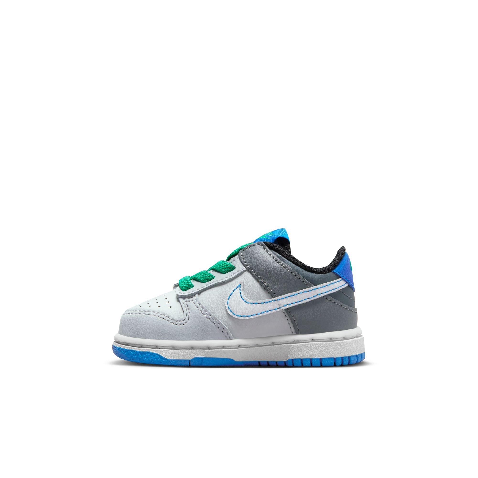 Nike Dunk Low "Pure Platinum/White/Cool Grey" Toddler Boys' Shoe - GREY/BLUE Thumbnail View 4