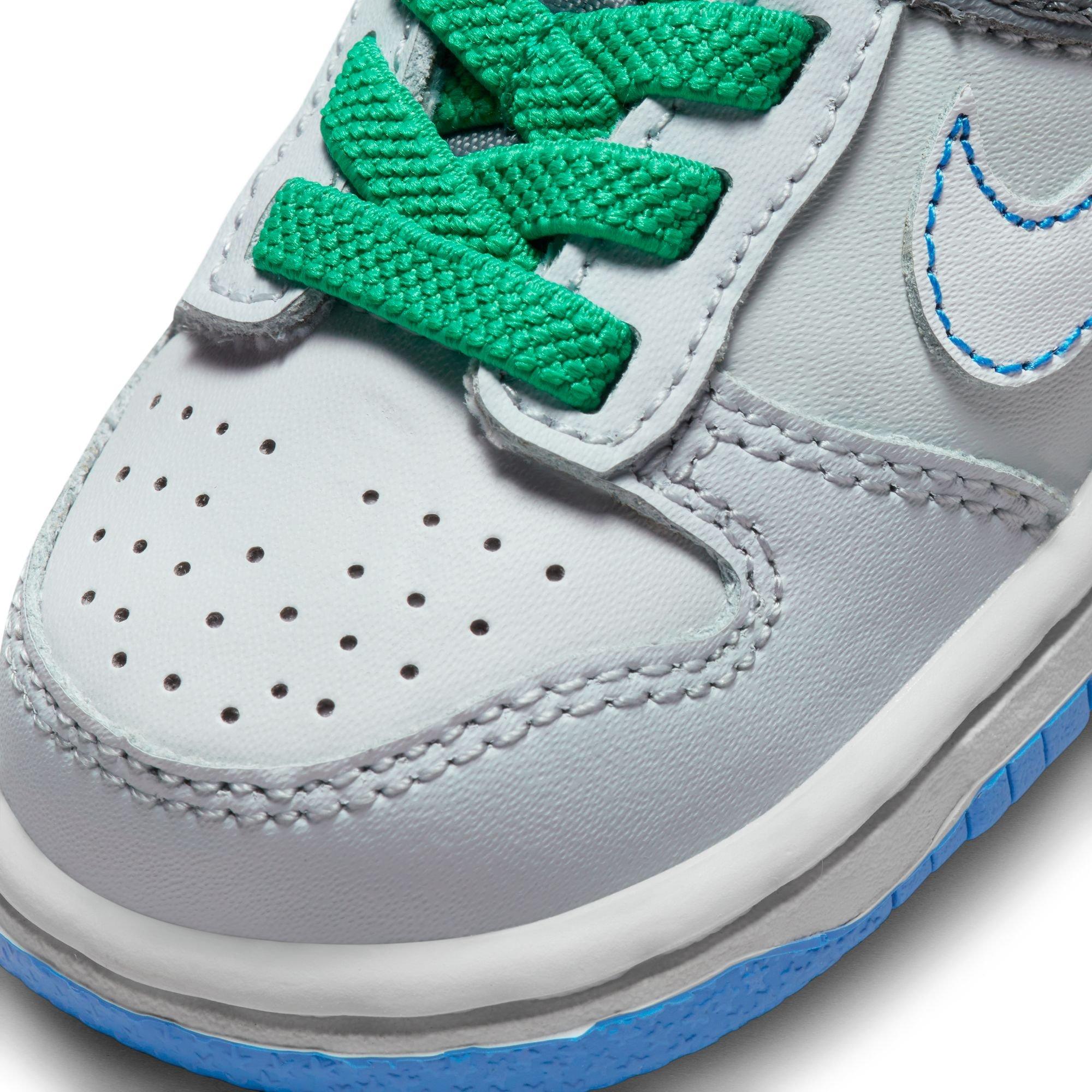 Nike Dunk Low "Pure Platinum/White/Cool Grey" Toddler Boys' Shoe - GREY/BLUE Thumbnail View 9