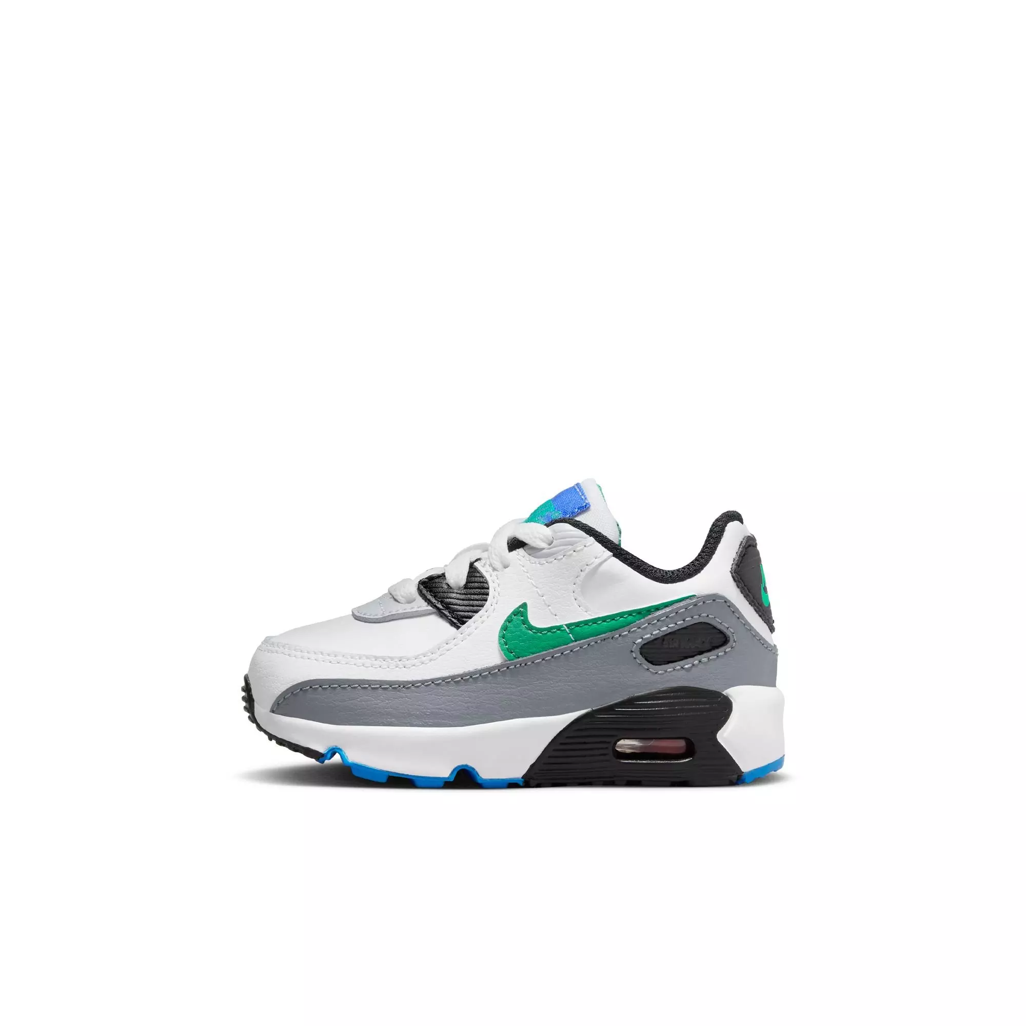 Nike Air Max 90 LTR "White/Stadium Green/Pure Platinum" Toddler Boys' Shoe - WHITE/SILVER