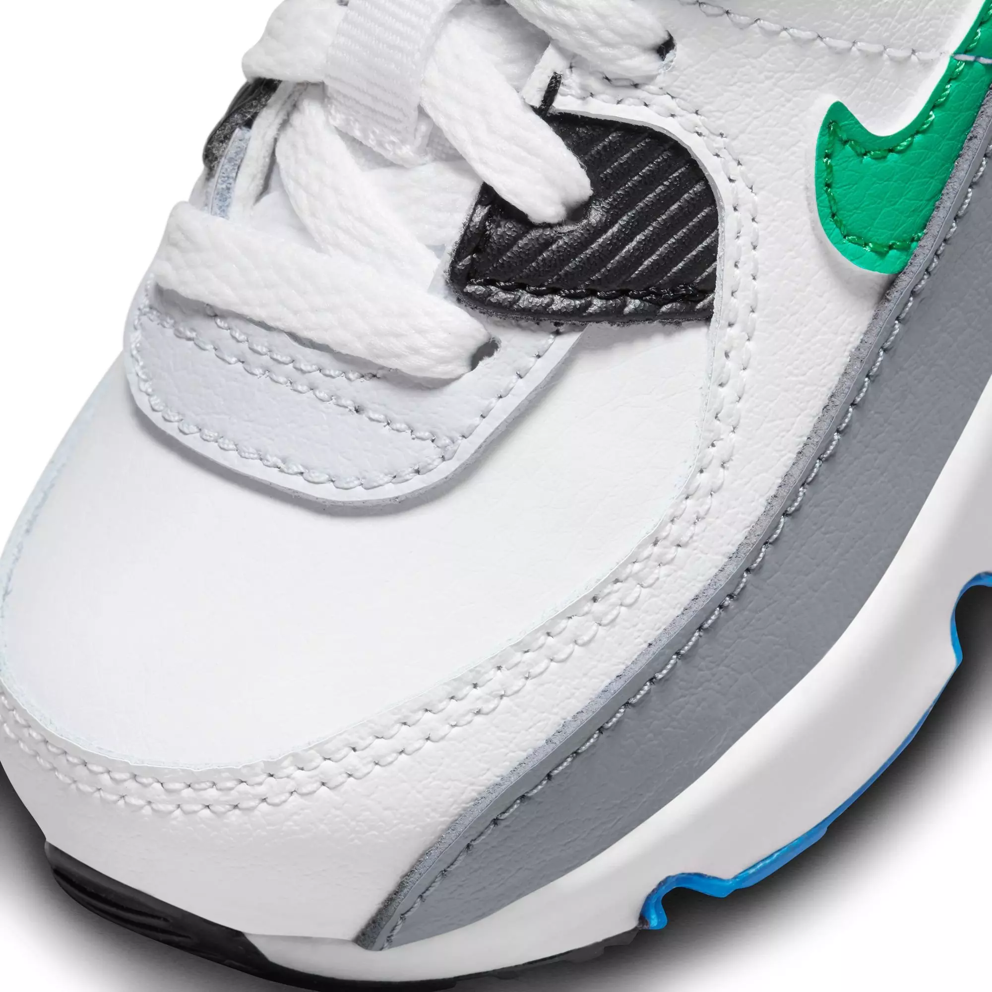 Nike Air Max 90 LTR "White/Stadium Green/Pure Platinum" Toddler Boys' Shoe - WHITE/SILVER