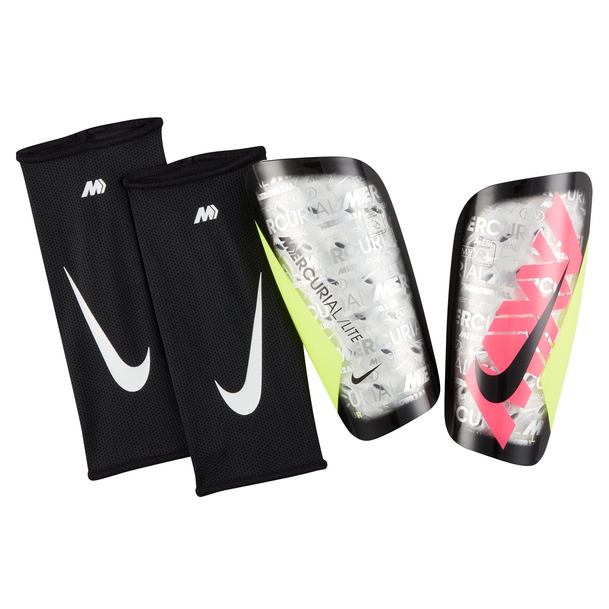 Nike Lite 25 Soccer Shin Guards - Clear/Hyper Pink/Volt