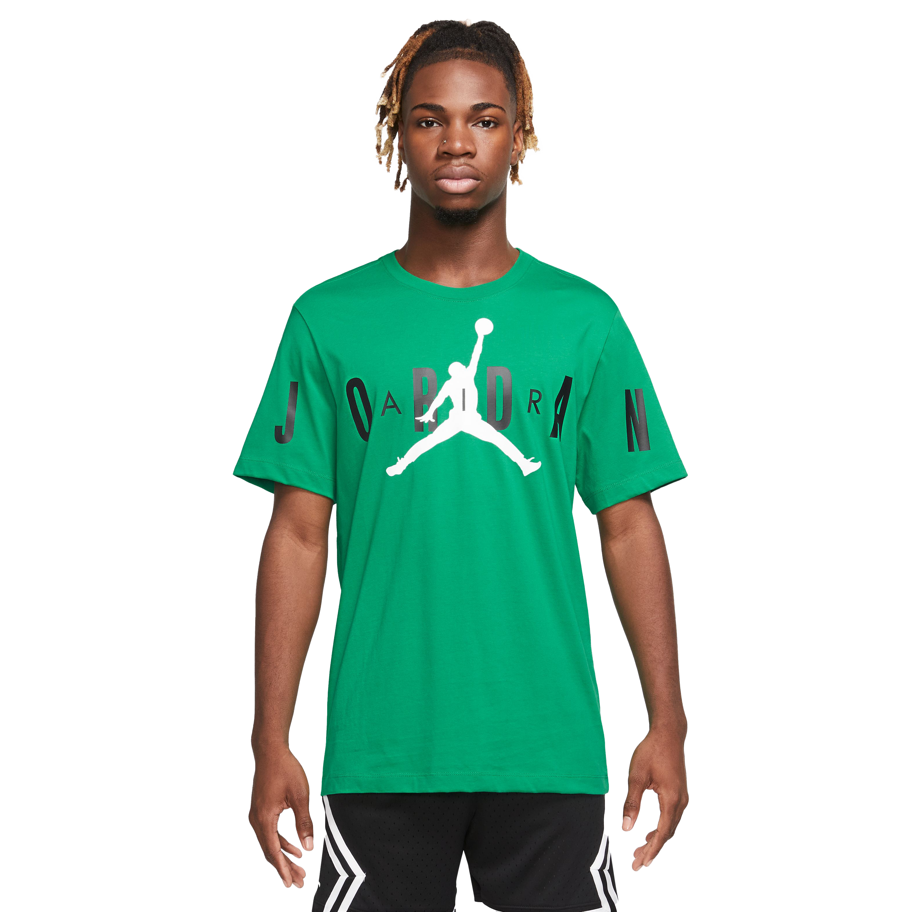 Jordan Men's Air Stretch Tee-Green - GREEN Thumbnail View 1