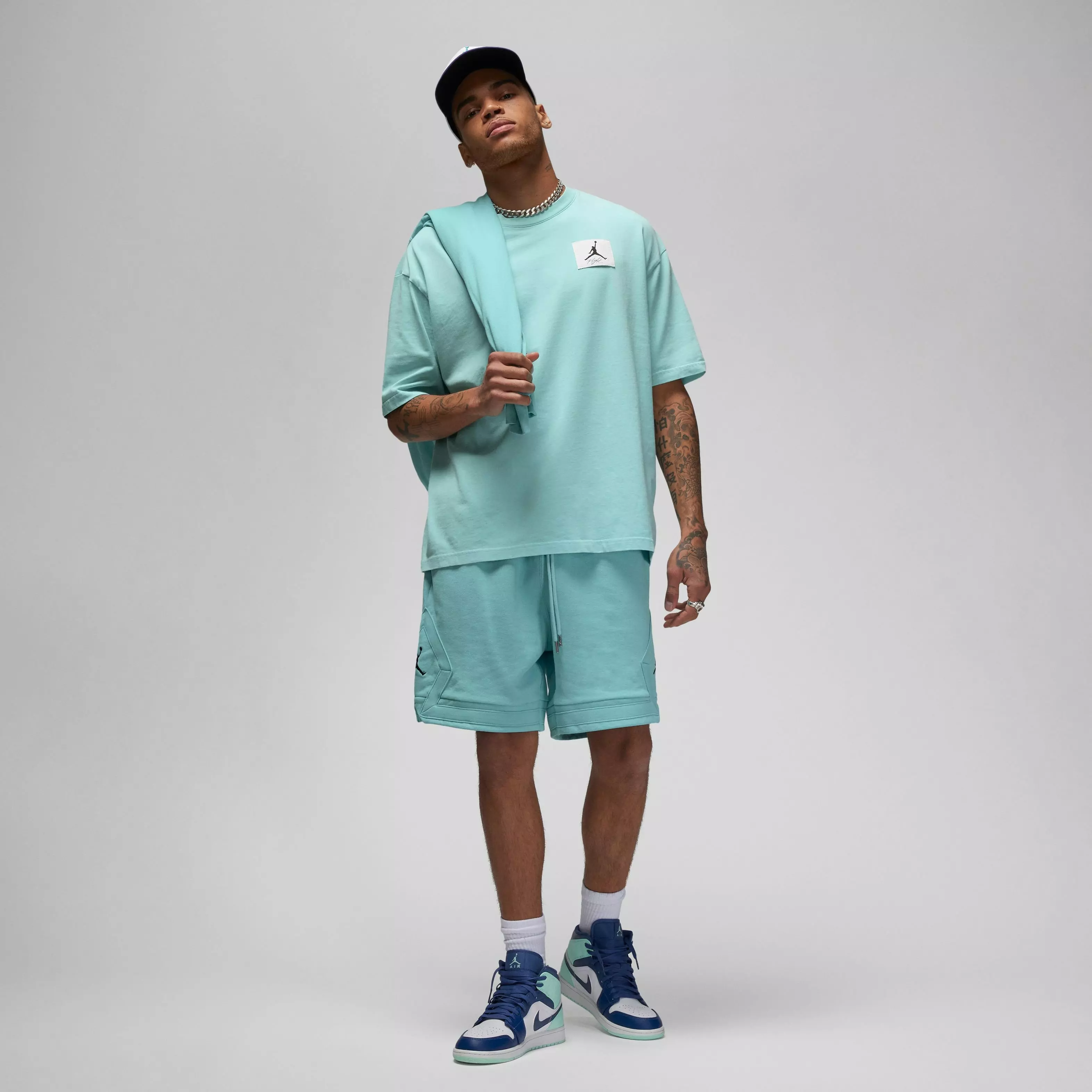 Jordan Men's Flight Essentials Oversized Tee-Lt Blue - LT BLUE
