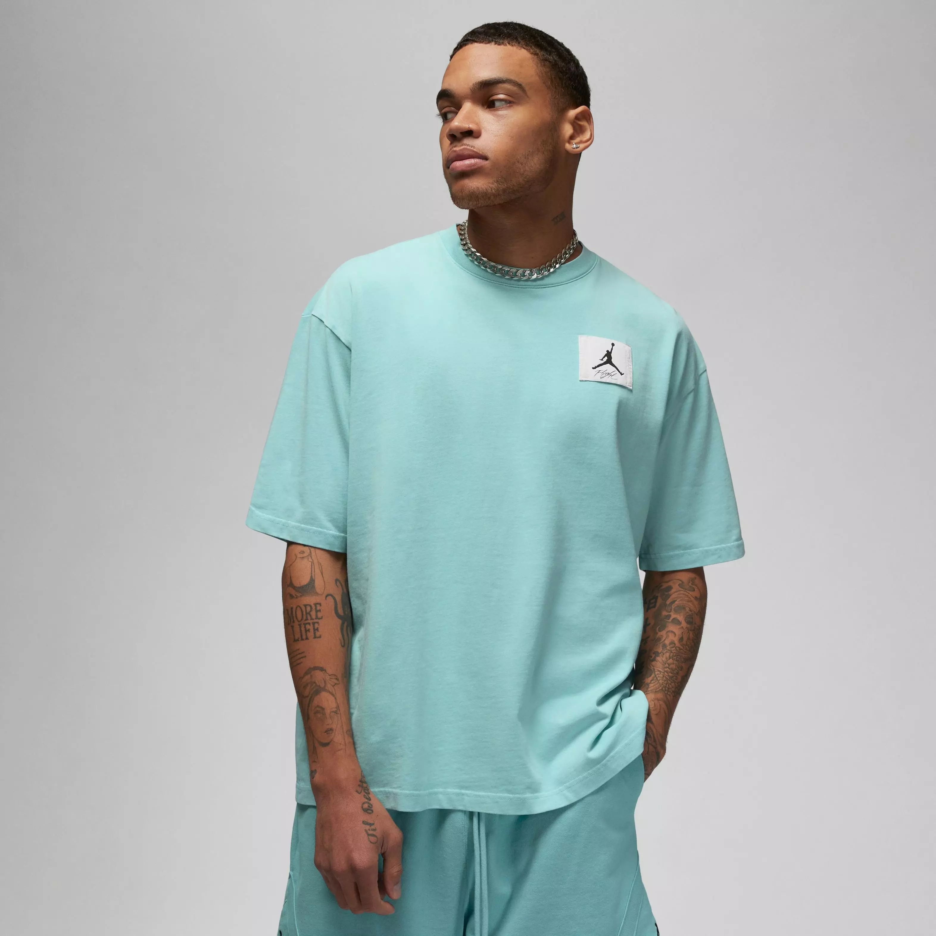 Jordan Men's Flight Essentials Oversized Tee-Lt Blue - LT BLUE