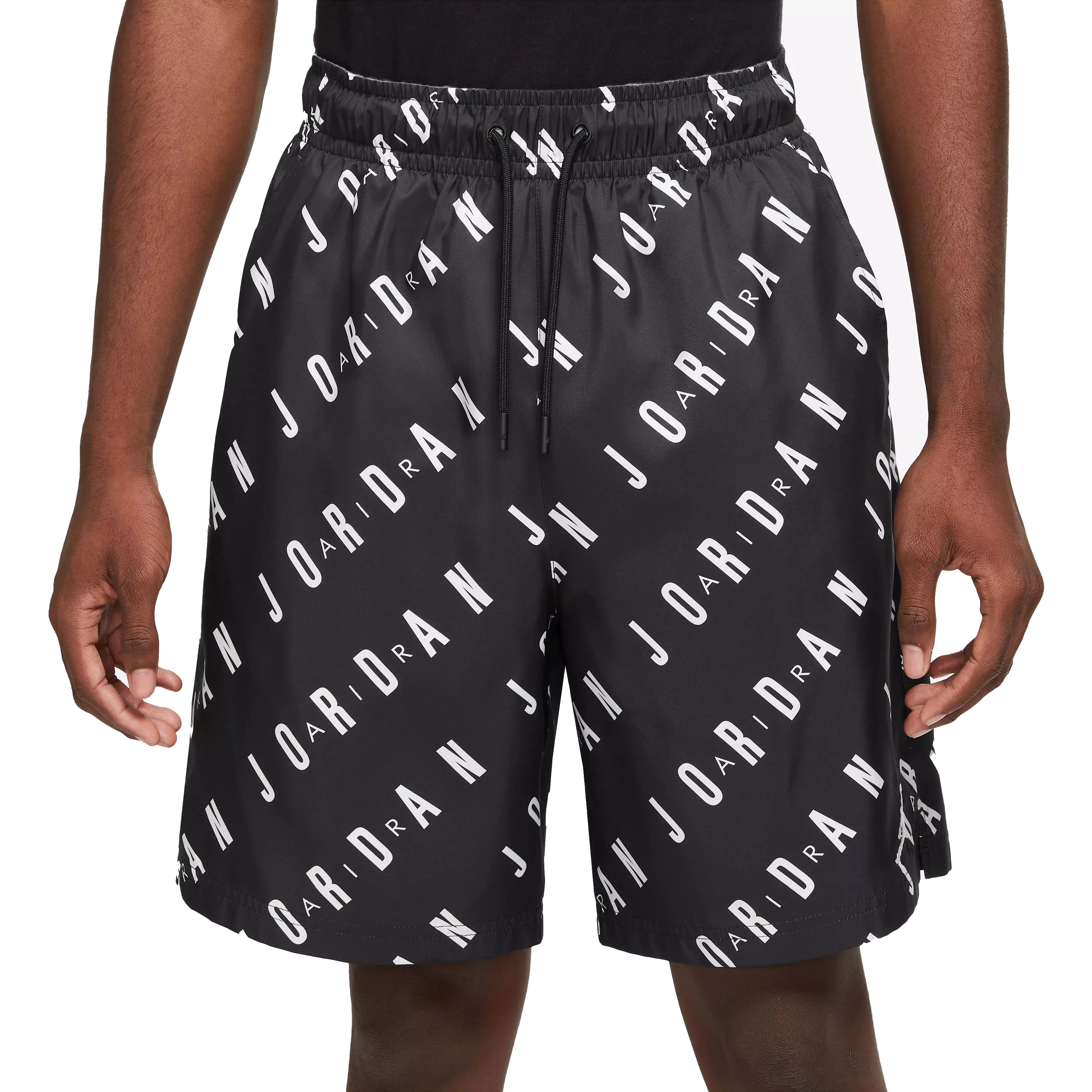 Jordan Men's Essentials Poolside All Over Print Shorts-Black - BLACK