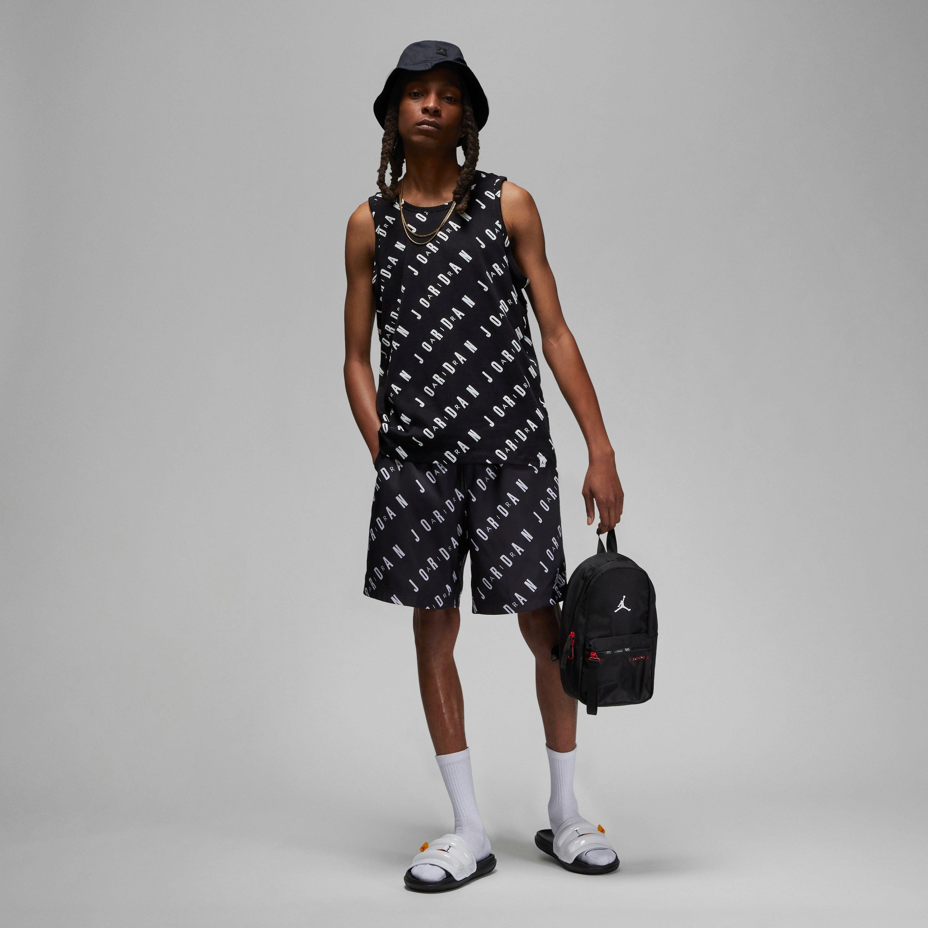 Jordan Men's Essentials Poolside All Over Print Shorts-Black - BLACK Thumbnail View 5