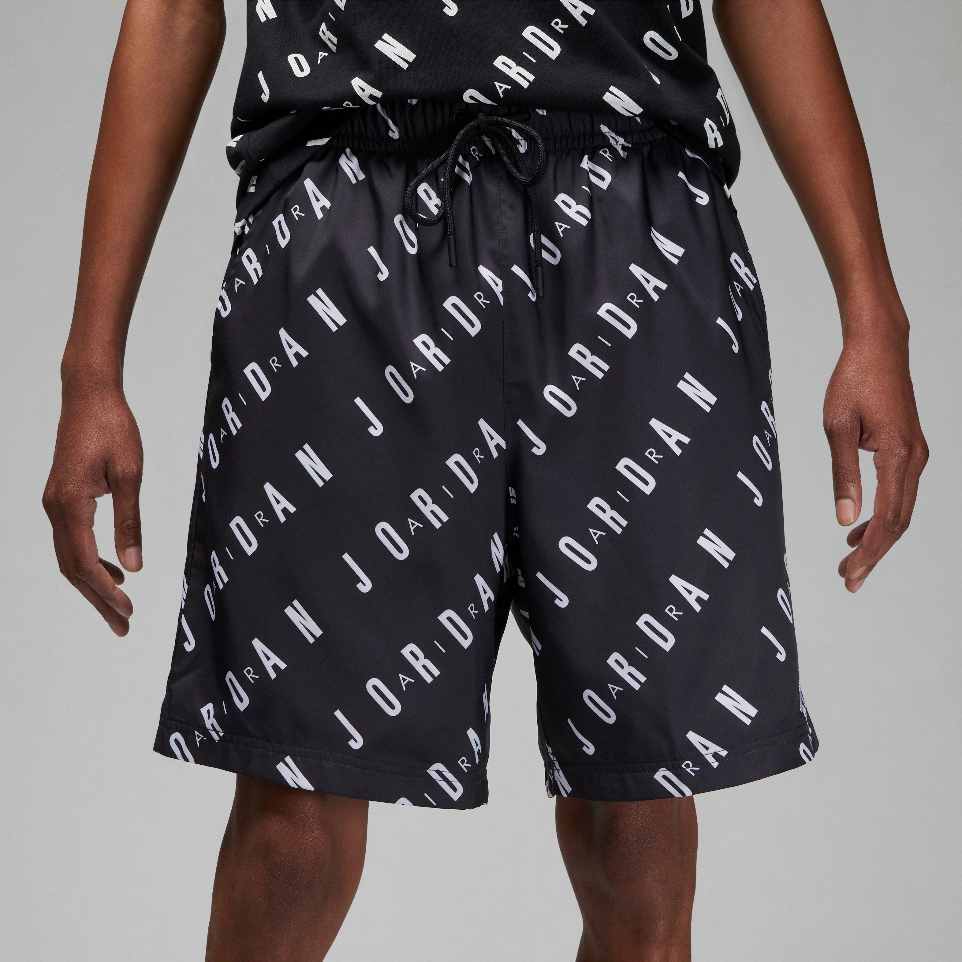 Jordan Men's Essentials Poolside All Over Print Shorts-Black - BLACK Thumbnail View 3