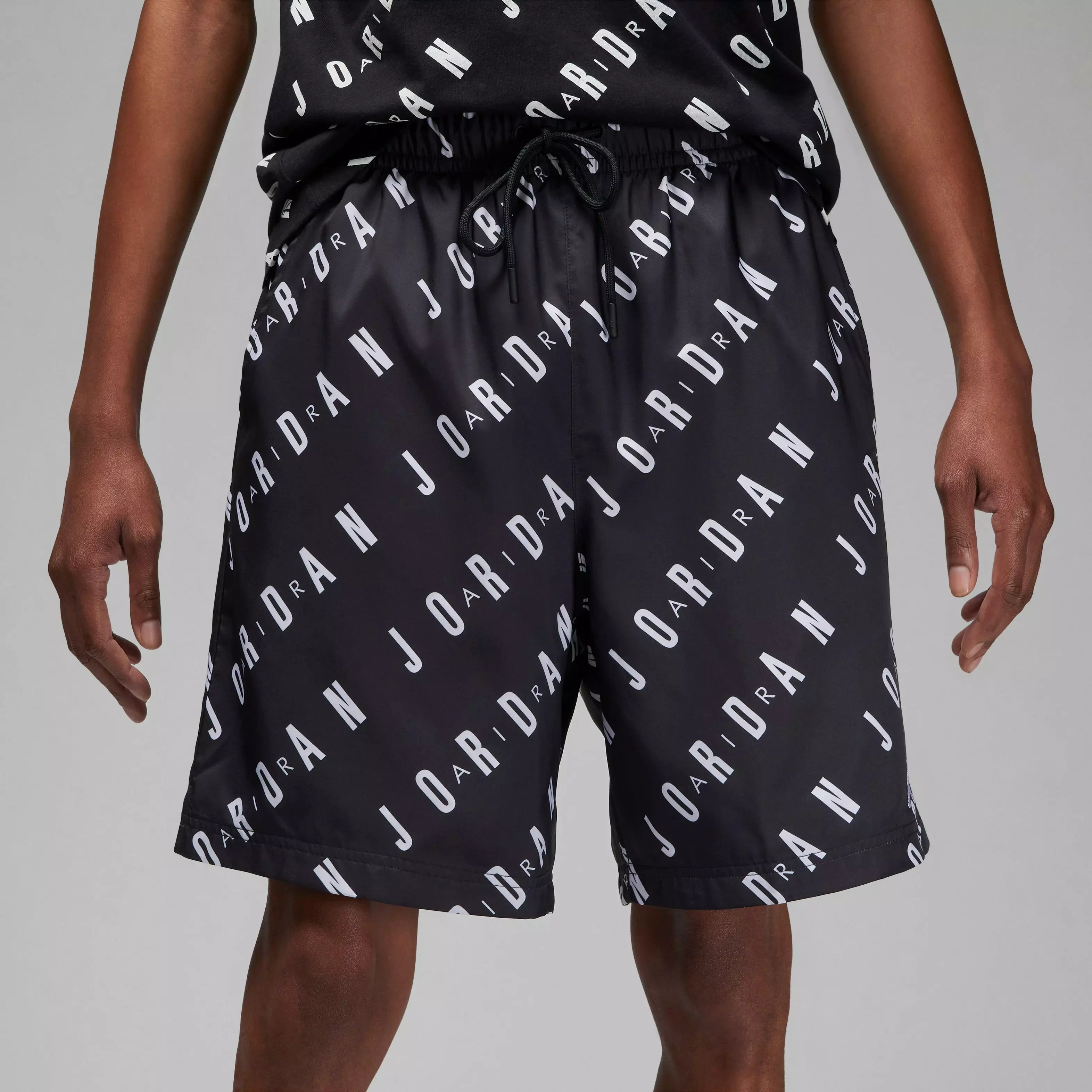 Jordan Men's Essentials Poolside All Over Print Shorts-Black - BLACK