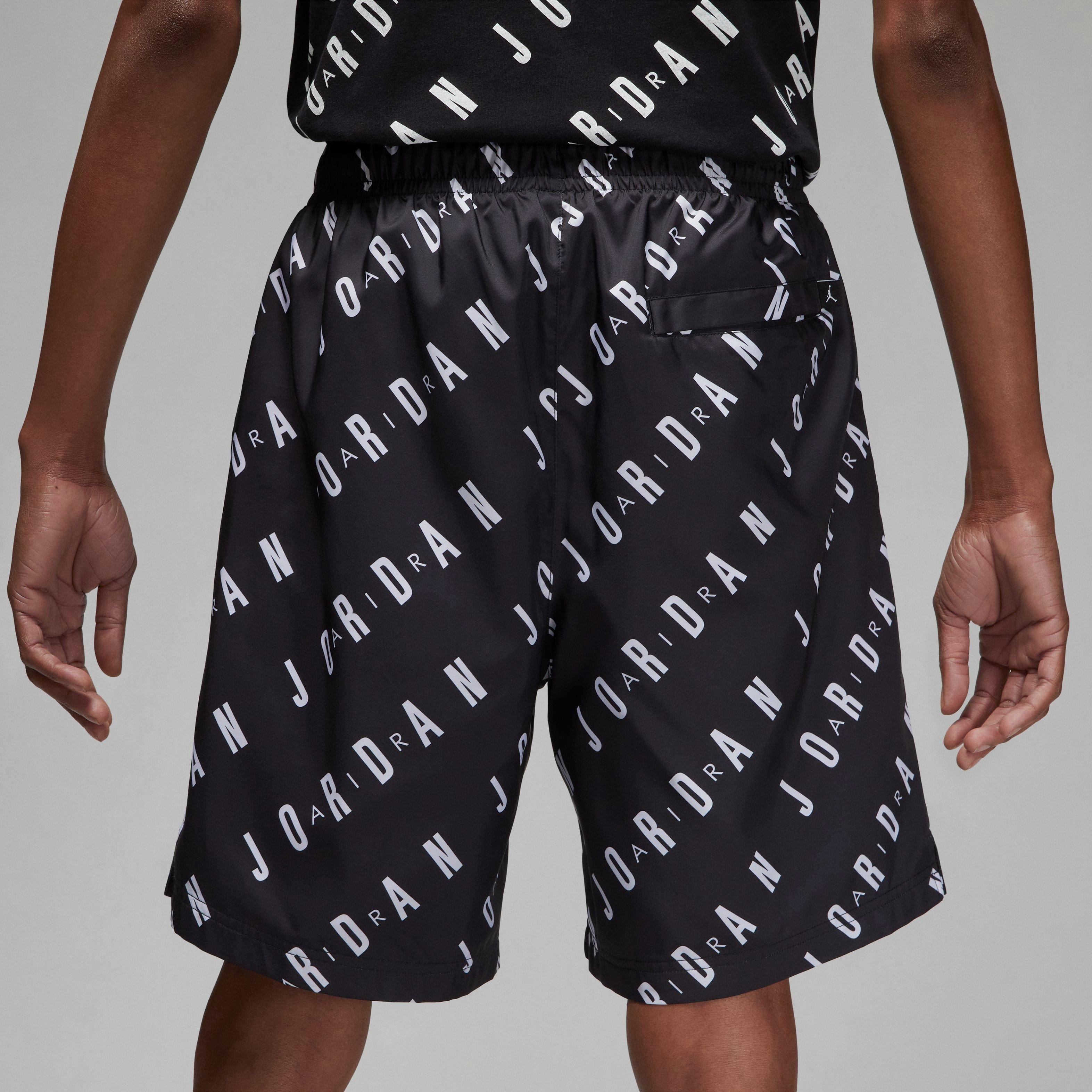 Jordan Men's Essentials Poolside All Over Print Shorts-Black - BLACK Thumbnail View 4