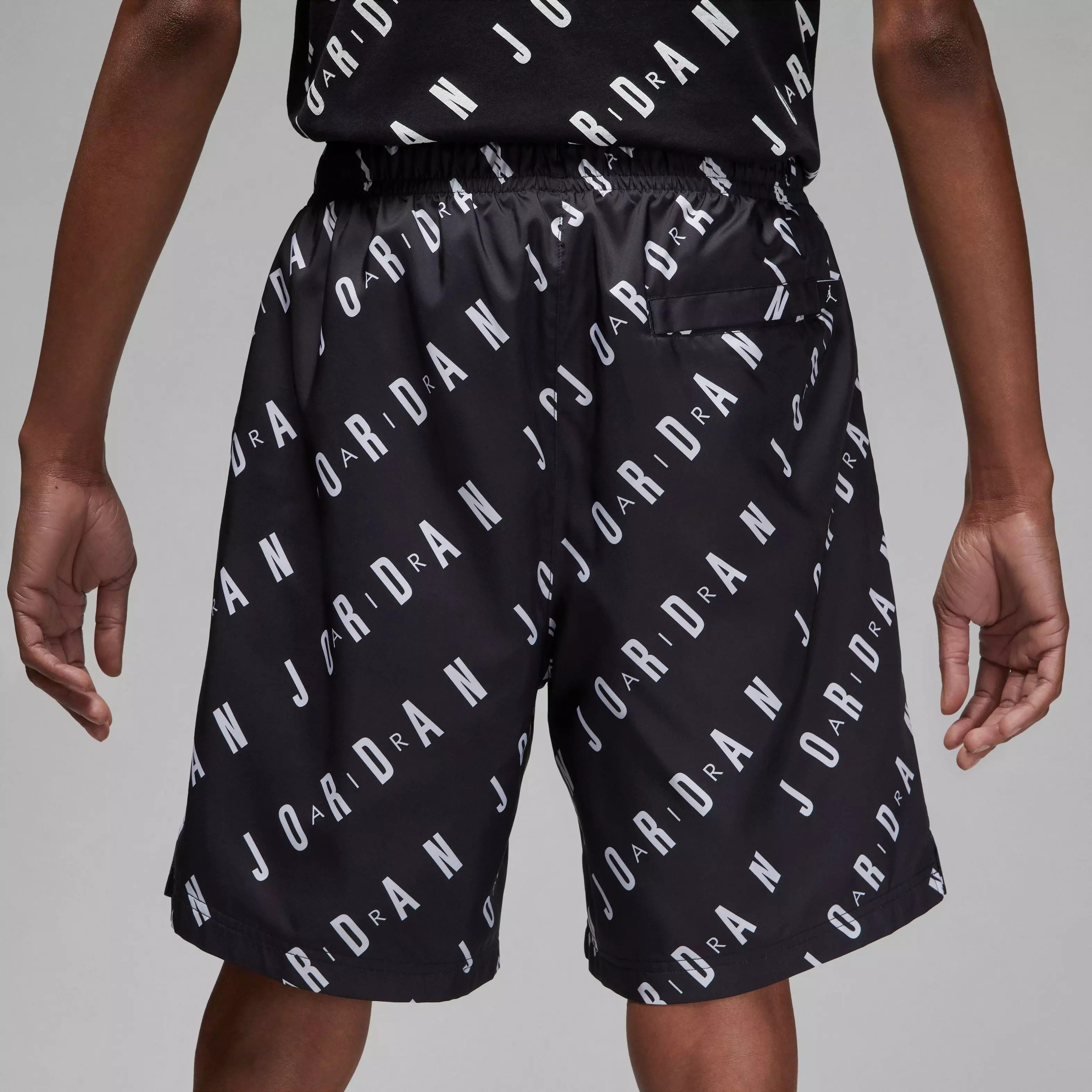 Jordan Men's Essentials Poolside All Over Print Shorts-Black - BLACK