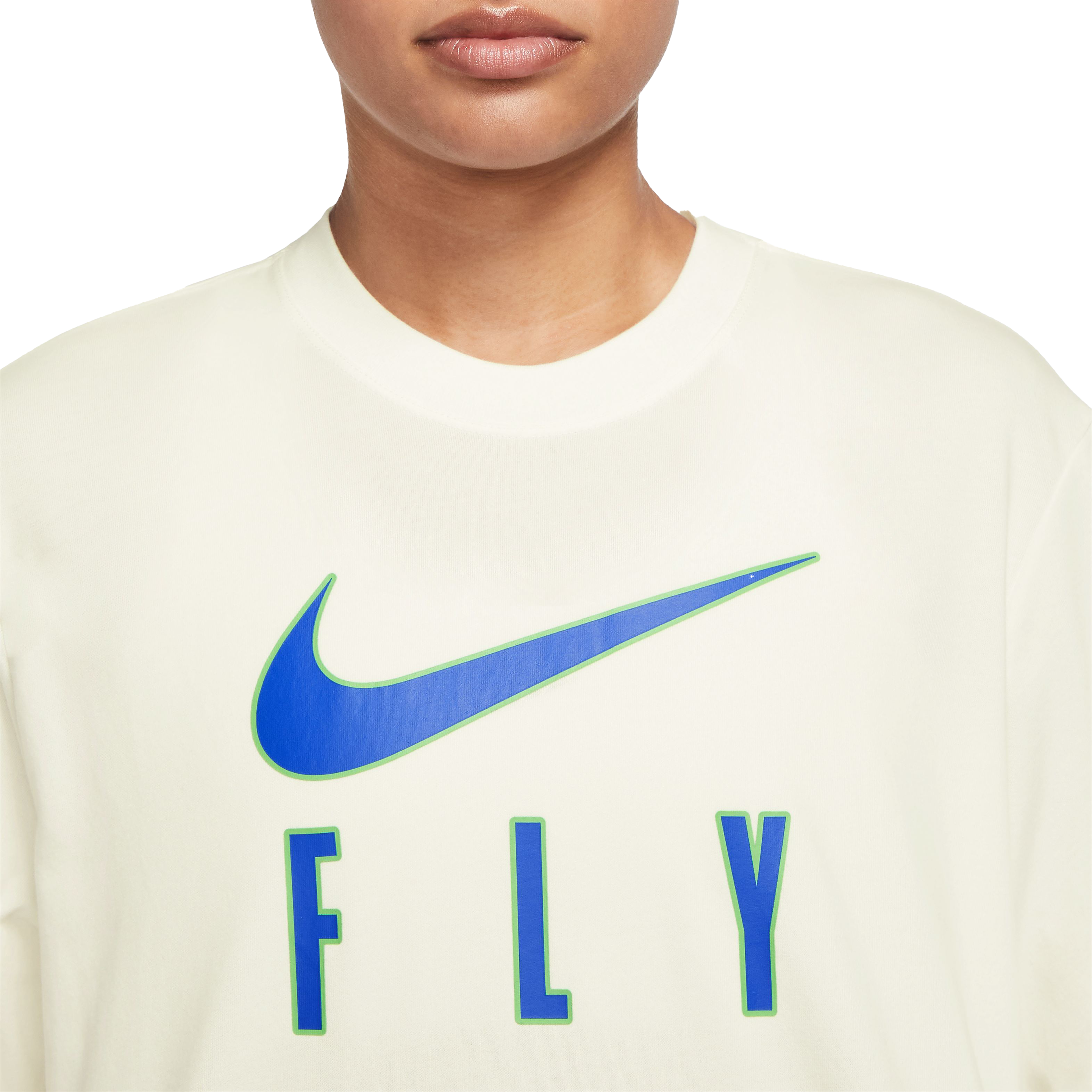 Nike Women's Dri-FIT Swoosh Fly Tee-White - WHITE Thumbnail View 3