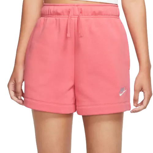 Nike Women's Sportswear Club Fleece Mid-Rise Shorts-Pink - PINK