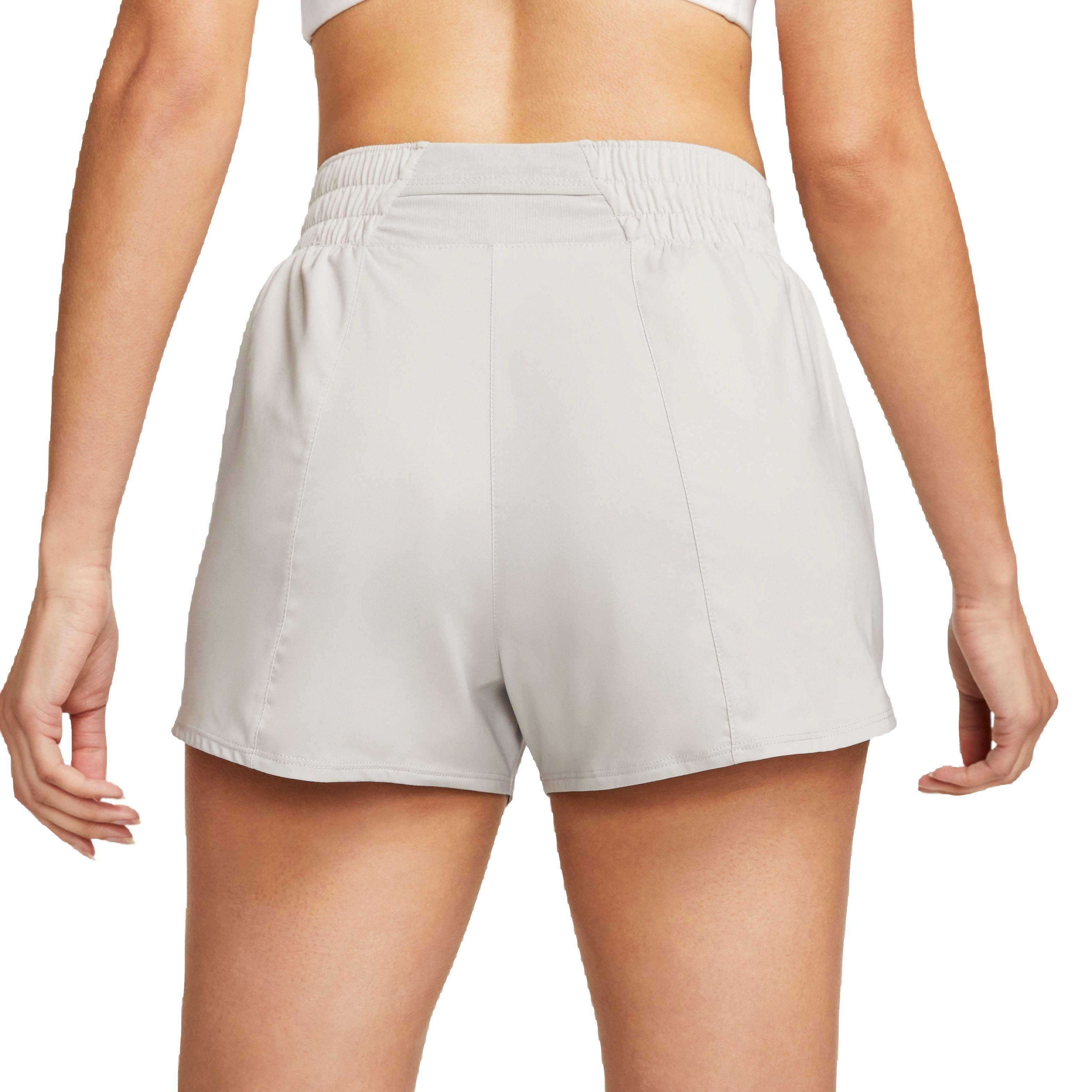 Nike Women's Dri-FIT One High-Waisted 3" Brief-Lined Shorts-Grey - GREY Thumbnail View 2