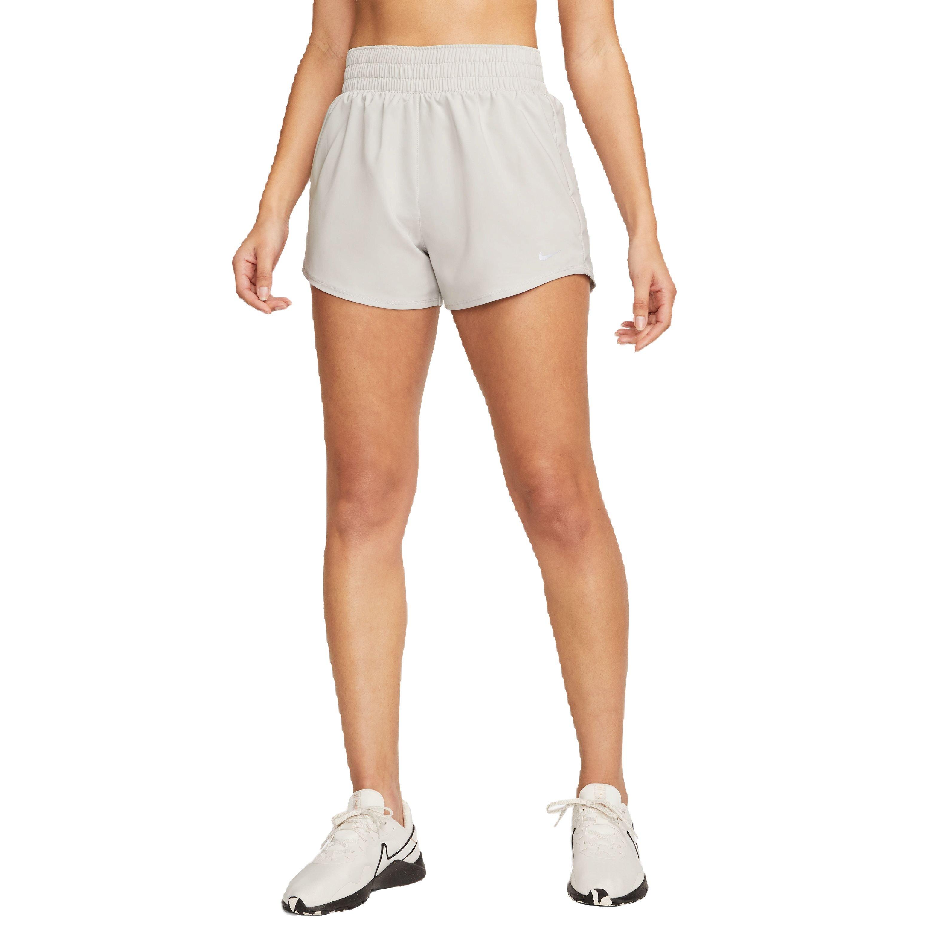 Nike Women's Dri-FIT One High-Waisted 3" Brief-Lined Shorts-Grey - GREY Thumbnail View 4