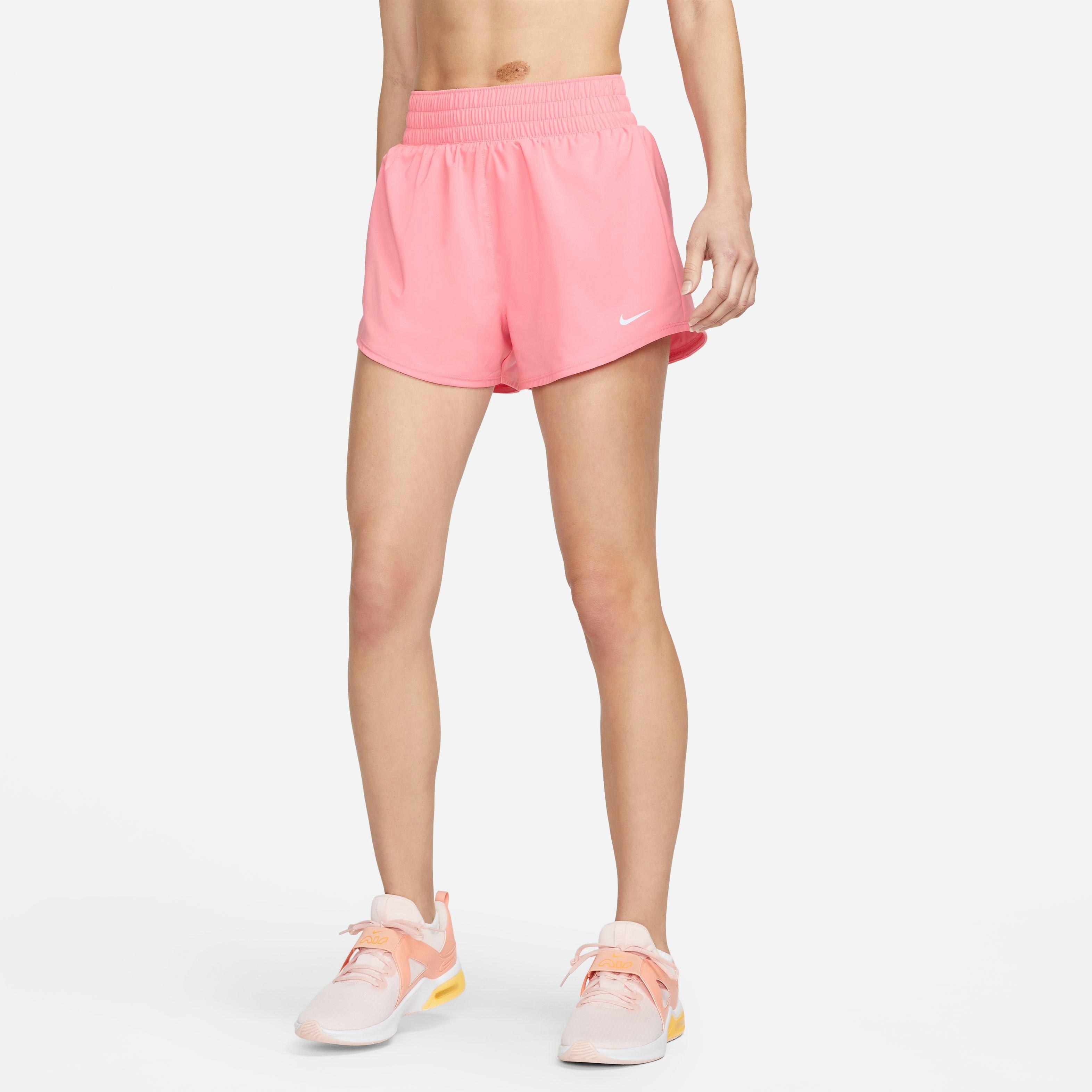 Nike Women's One Dri-FIT High-Rise 3" Shorts-Pink - PINK Thumbnail View 3