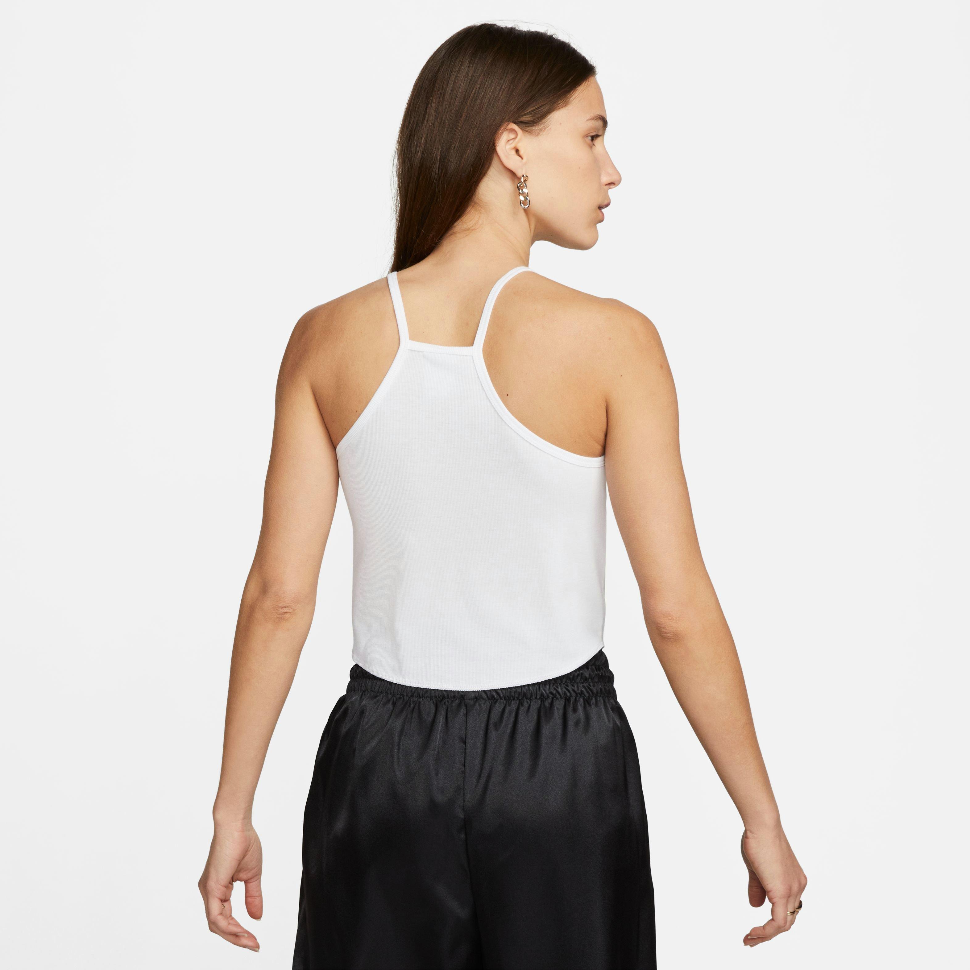 Nike Women's Sportswear Essentials Ribbed Cami Tank Top-White - WHITE Thumbnail View 3