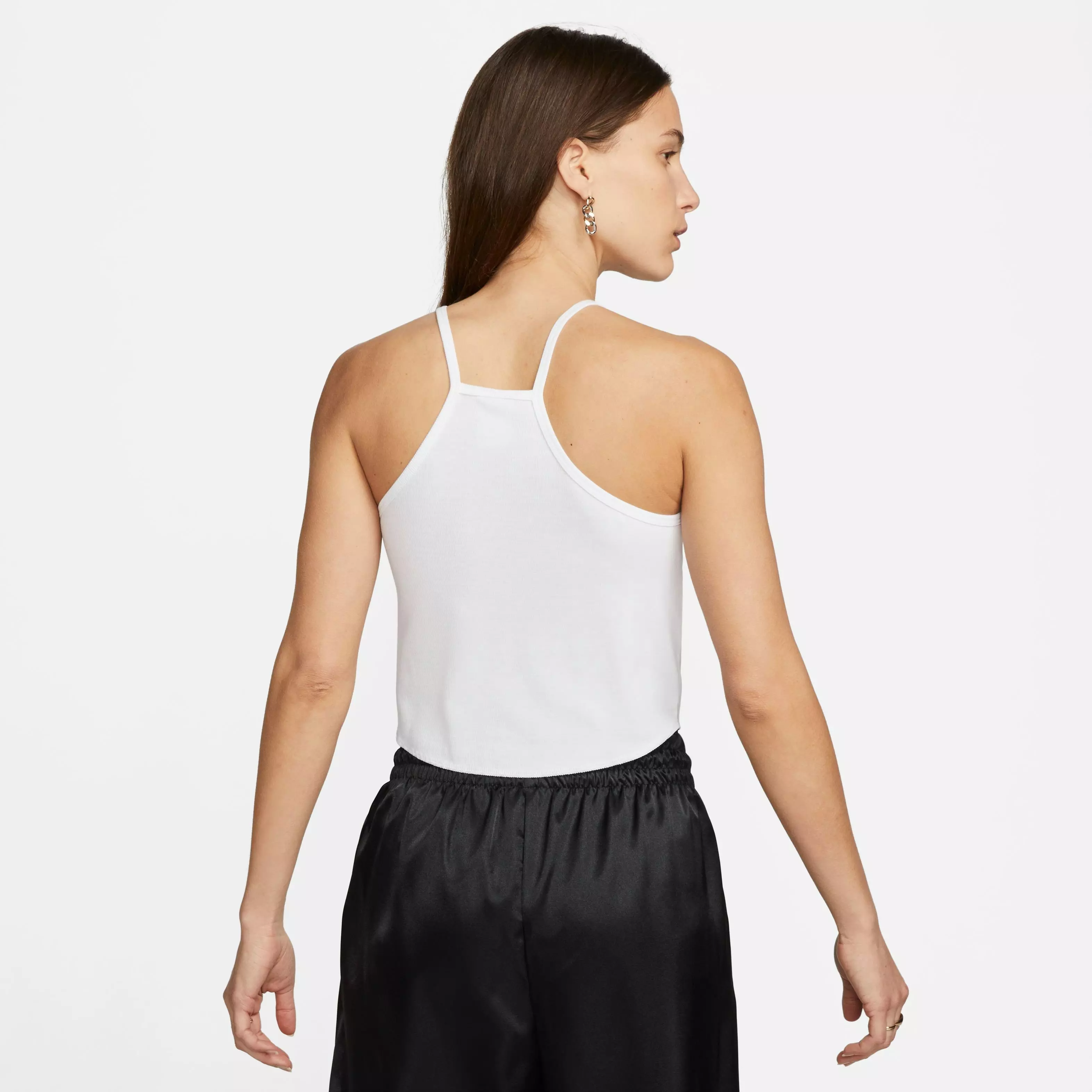 Nike Women's Sportswear Essentials Ribbed Cami Tank Top-White - WHITE