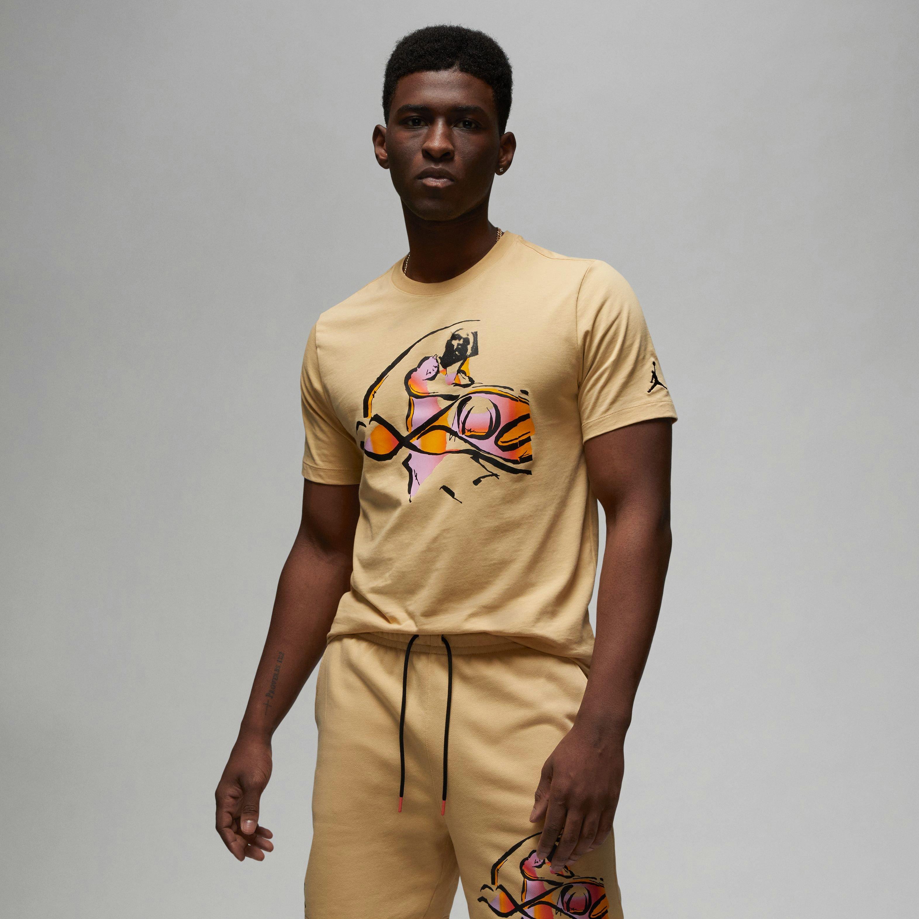 Jordan Men's Flight MVP Crew Tee-Tan - TAN Thumbnail View 1