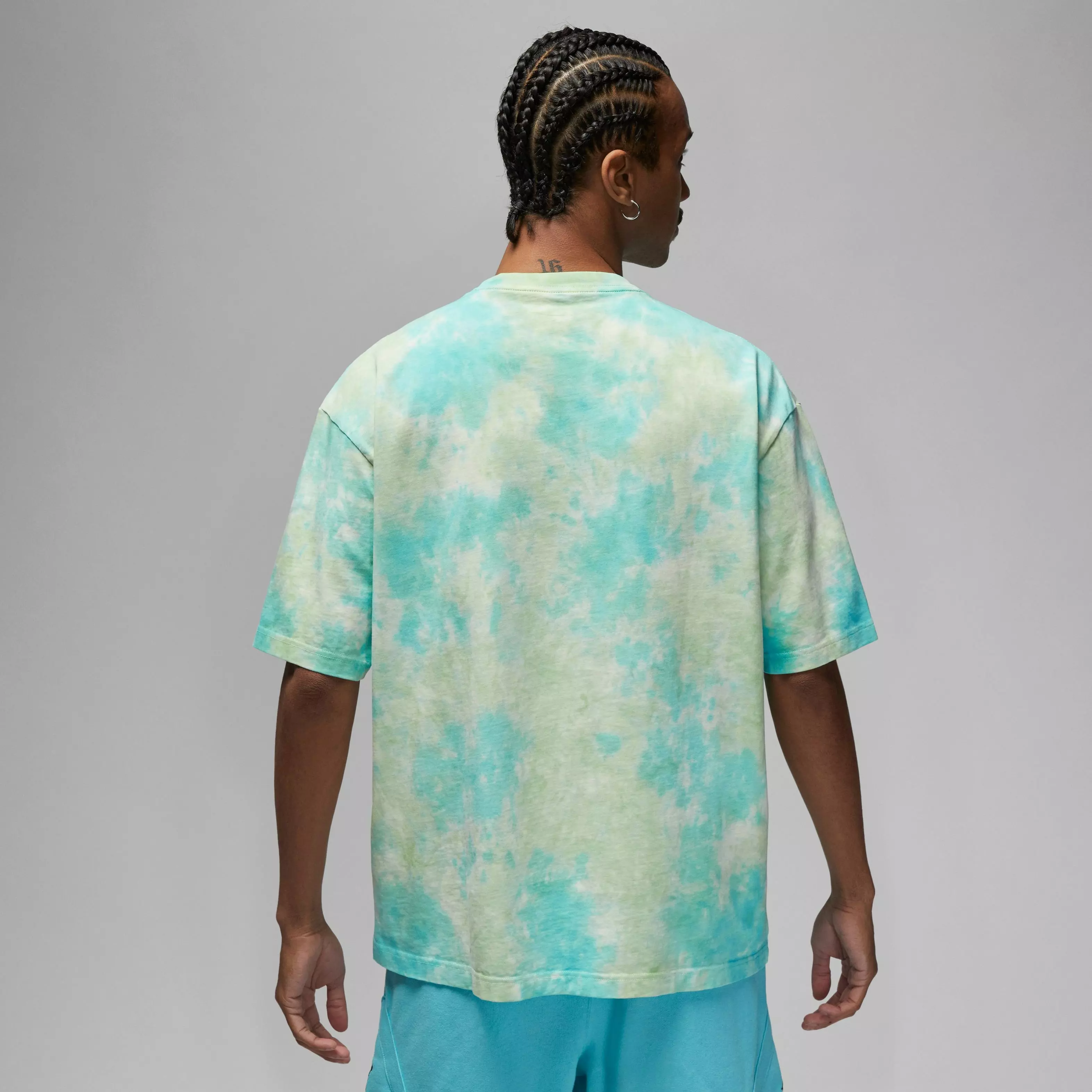 Jordan Men's Essentials Statement Oversized Tee-Blue/Green - BLUE/GREEN