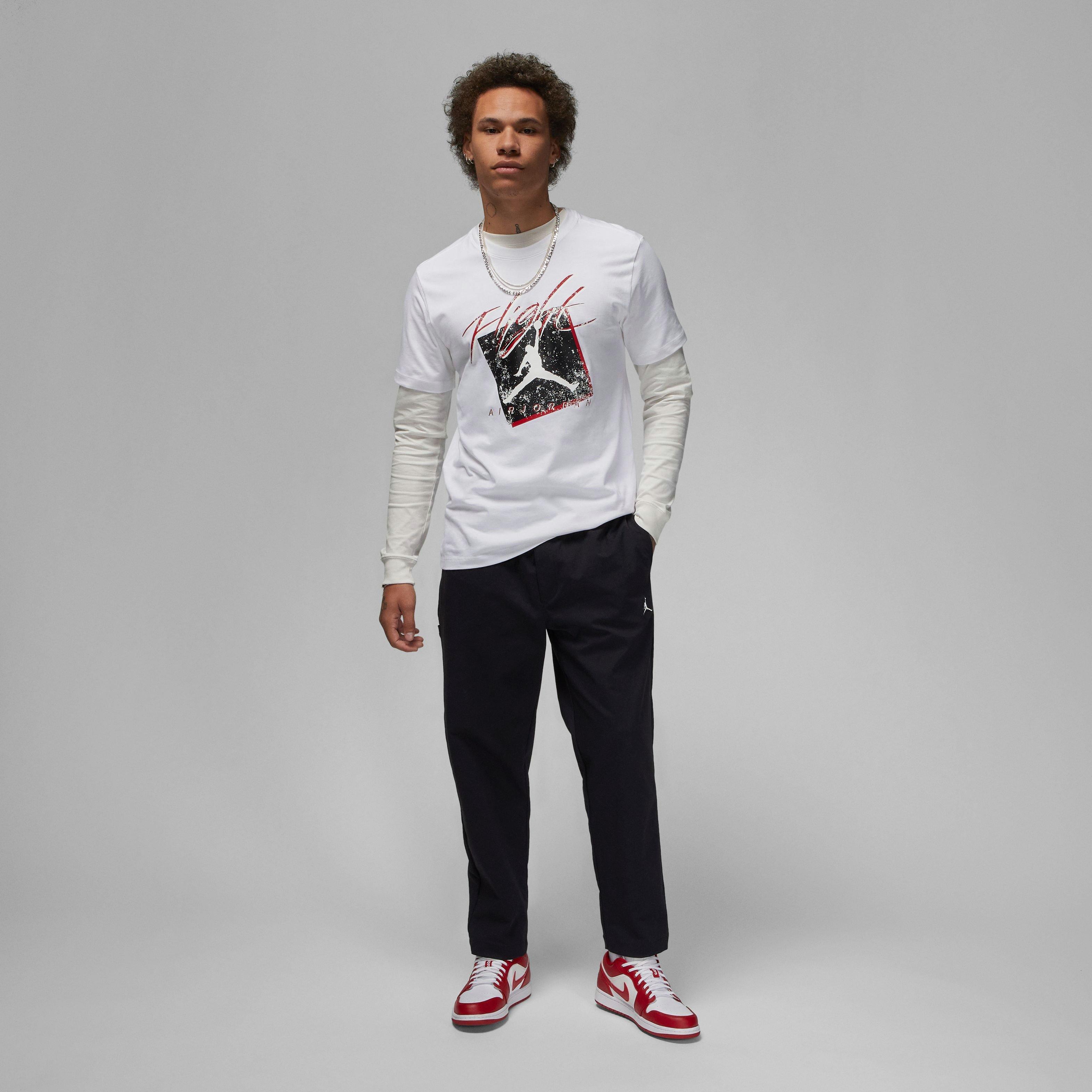 Jordan Men's Brand Crew Tee-White/Black - WHITE/BLACK Thumbnail View 4