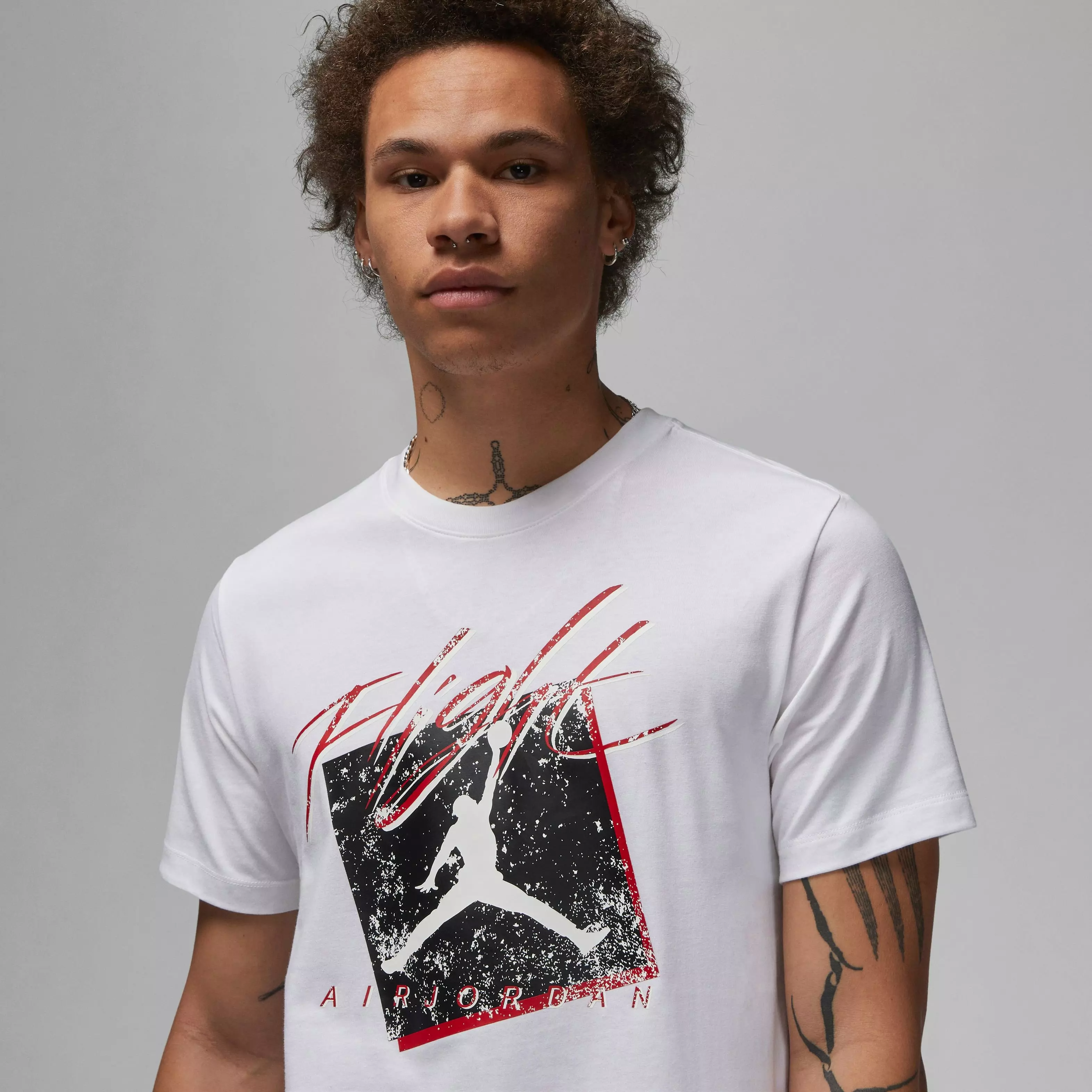 Jordan Men's Brand Crew Tee-White/Black - WHITE/BLACK