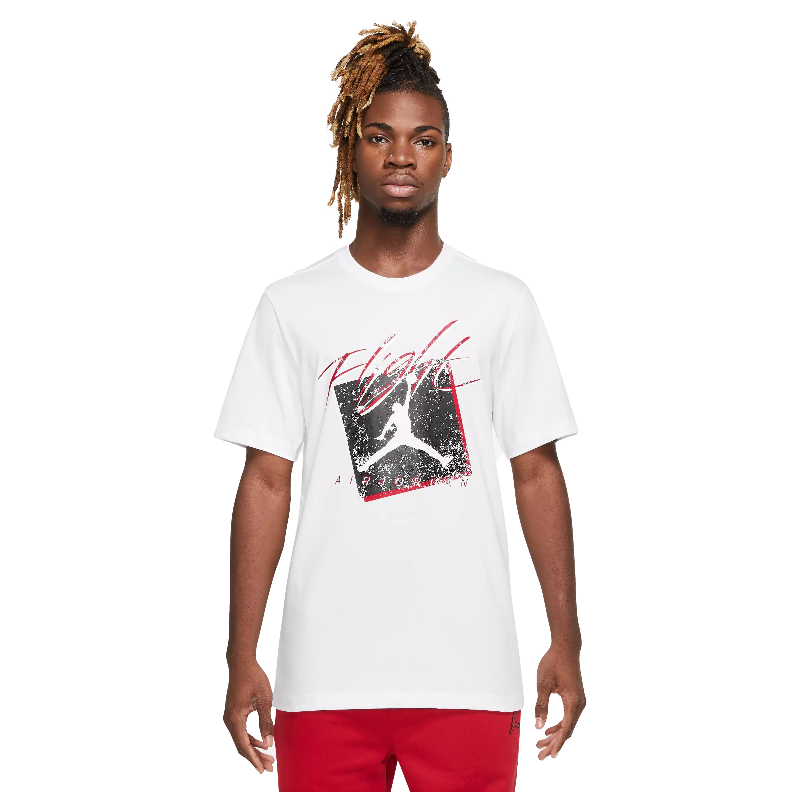 Jordan Men's Brand Crew Tee-White/Black - WHITE/BLACK