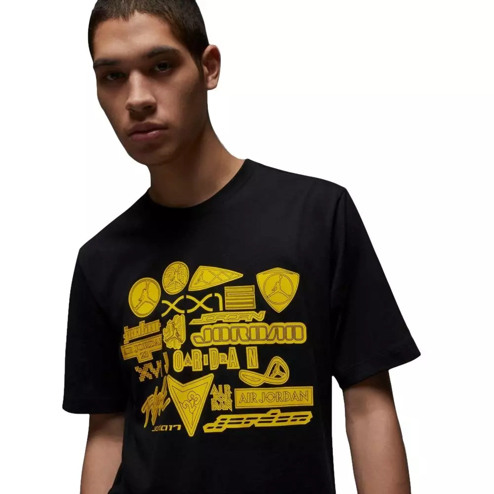 Jordan Men's Brand Graphic Crew Tee 4 - Black/Yellow - BLACK/YELLOW