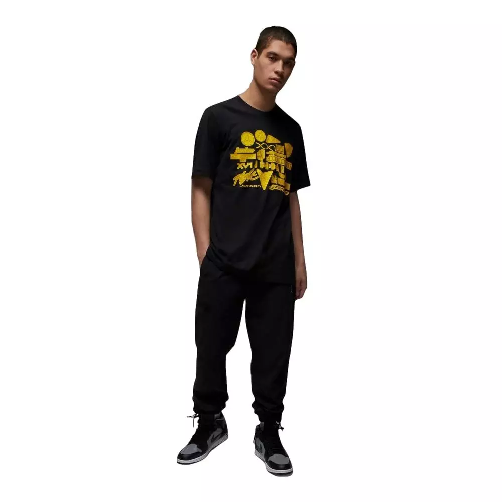 Jordan Men's Brand Graphic Crew Tee 4 - Black/Yellow - BLACK/YELLOW