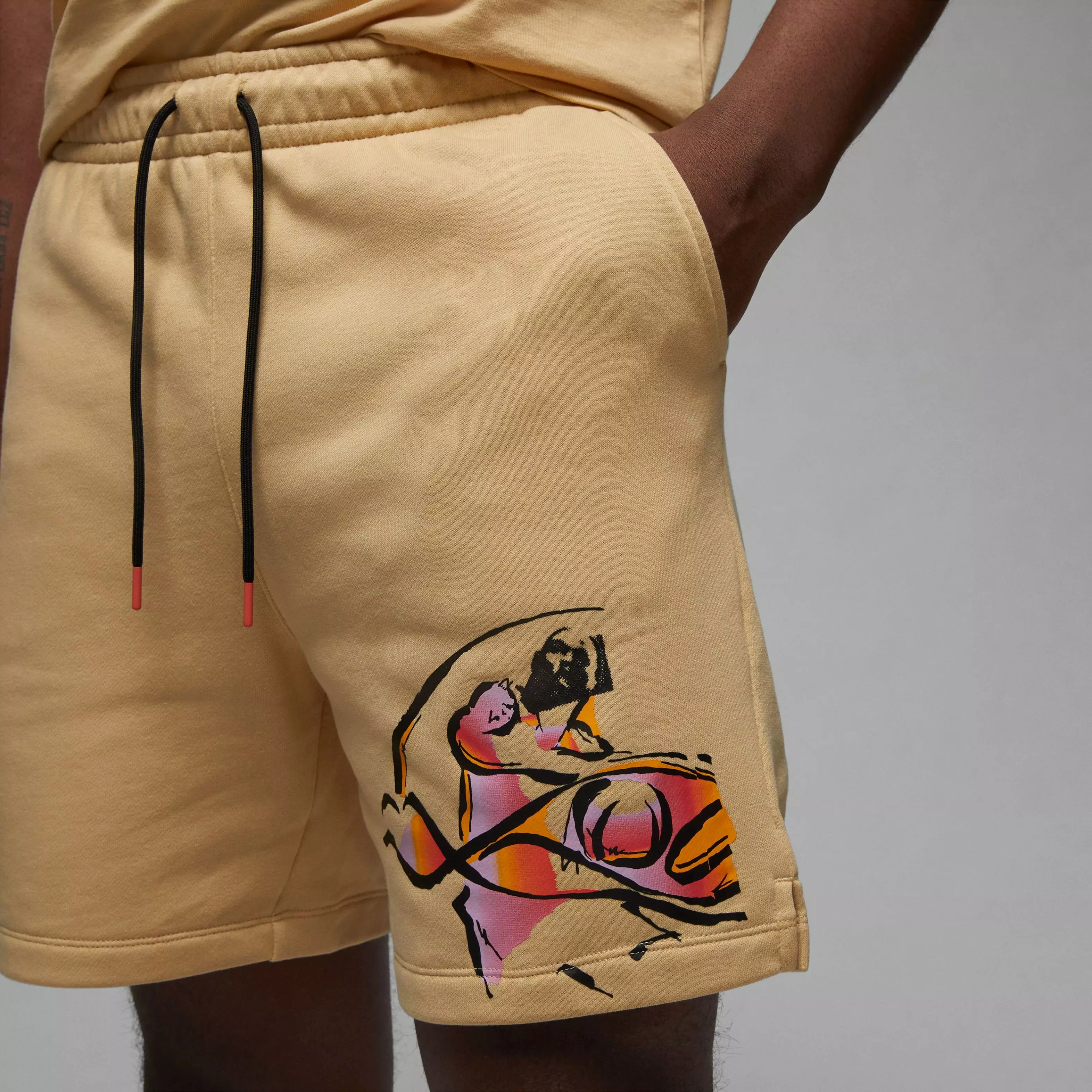 Jordan Men's Flight MVP Fleece Shorts-Tan - TAN