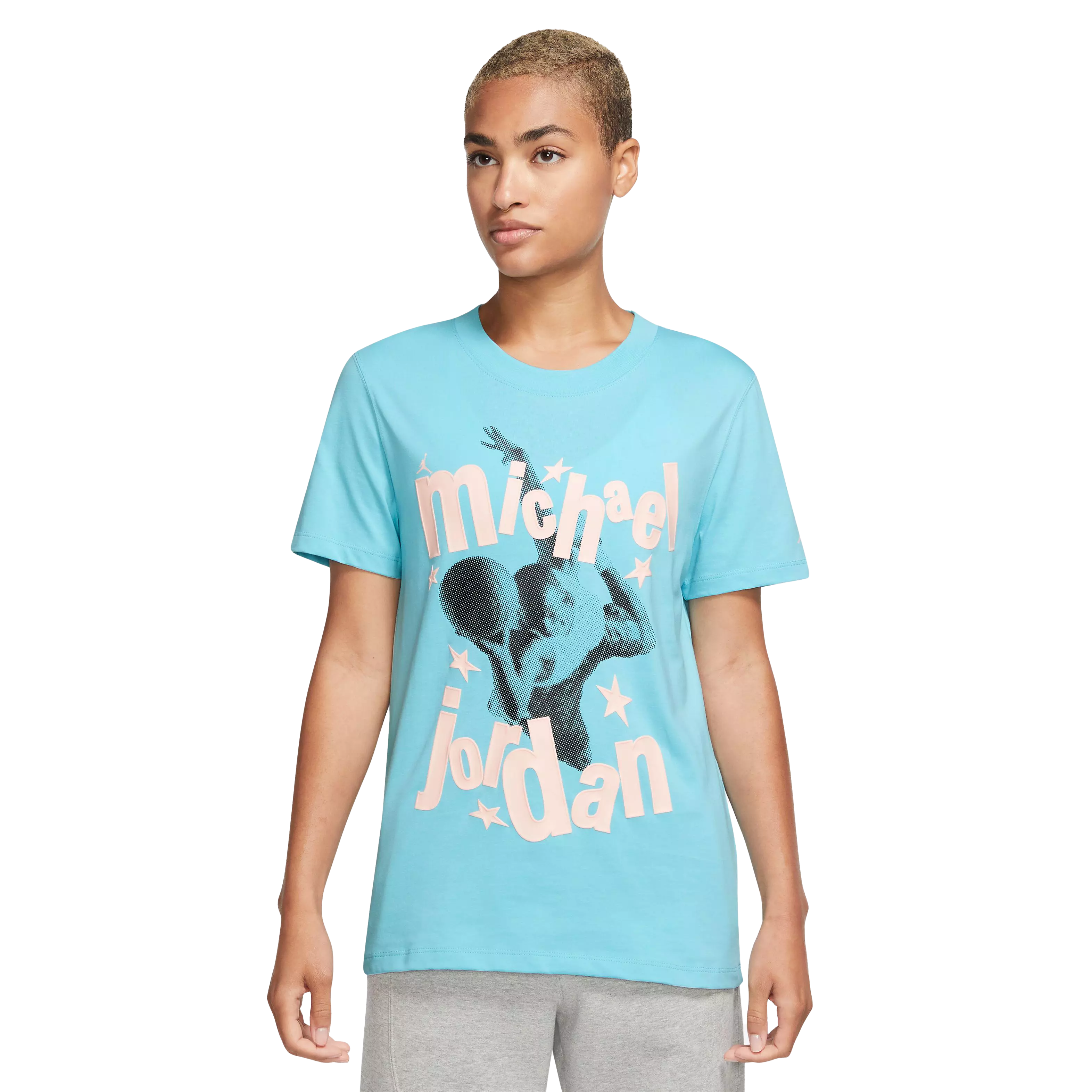 Jordan Women's (Her)itage Crew Tee-Lt Blue - LT BLUE