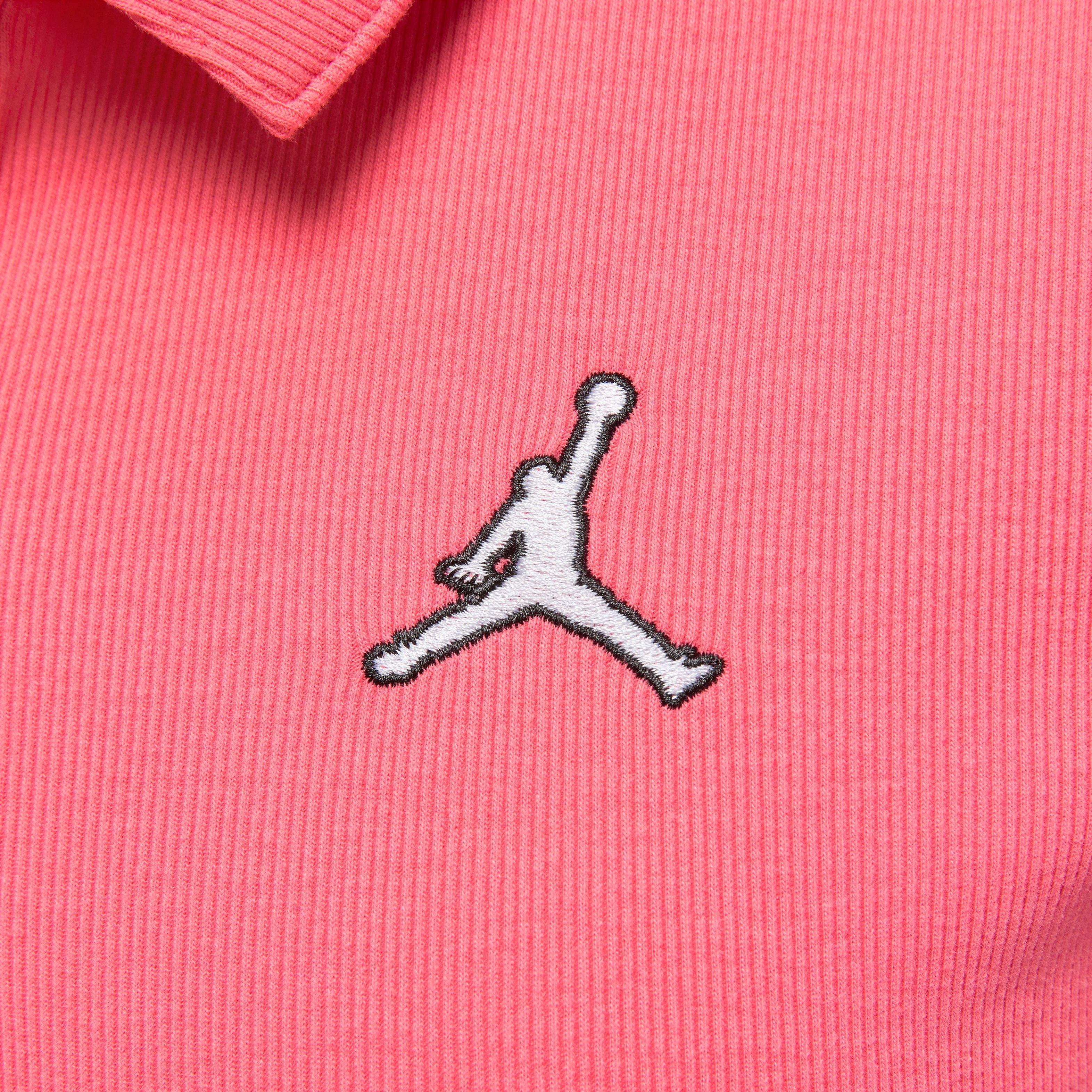Jordan Women's Cropped Rib Polo-Pink - PINK Thumbnail View 3
