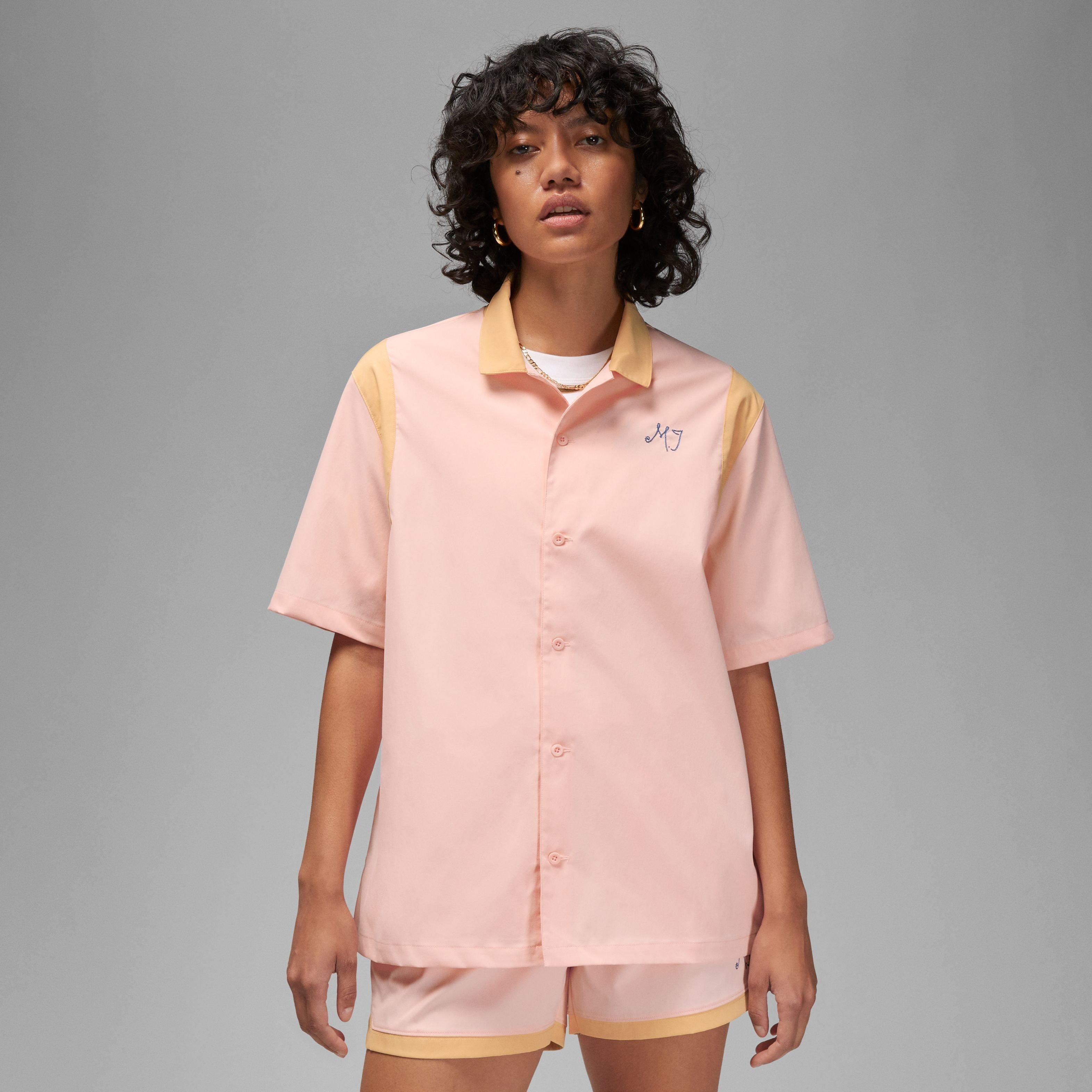 Jordan Women's Button-Up Shirt-Pink - PINK Thumbnail View 1