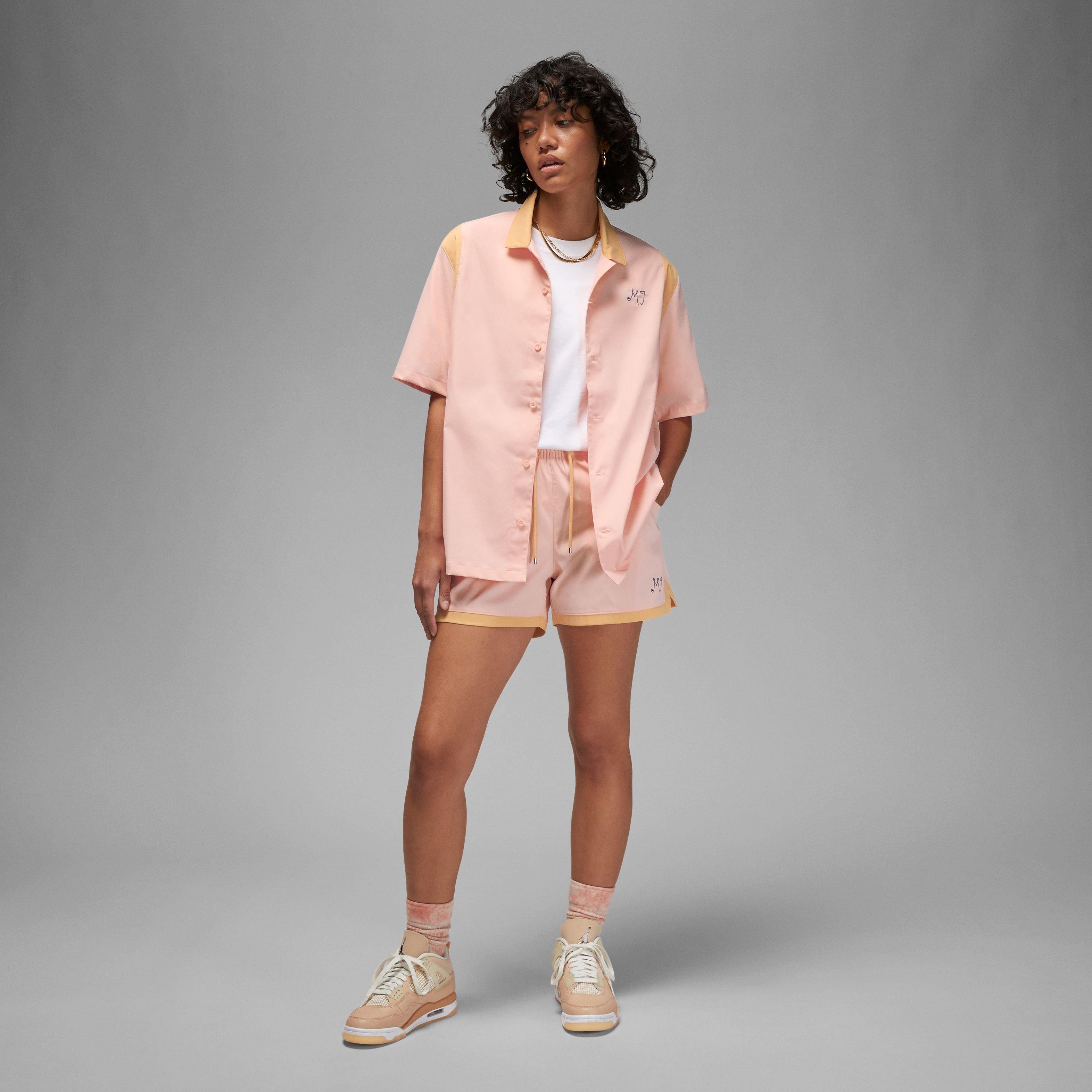 Jordan Women's Button-Up Shirt-Pink - PINK Thumbnail View 2