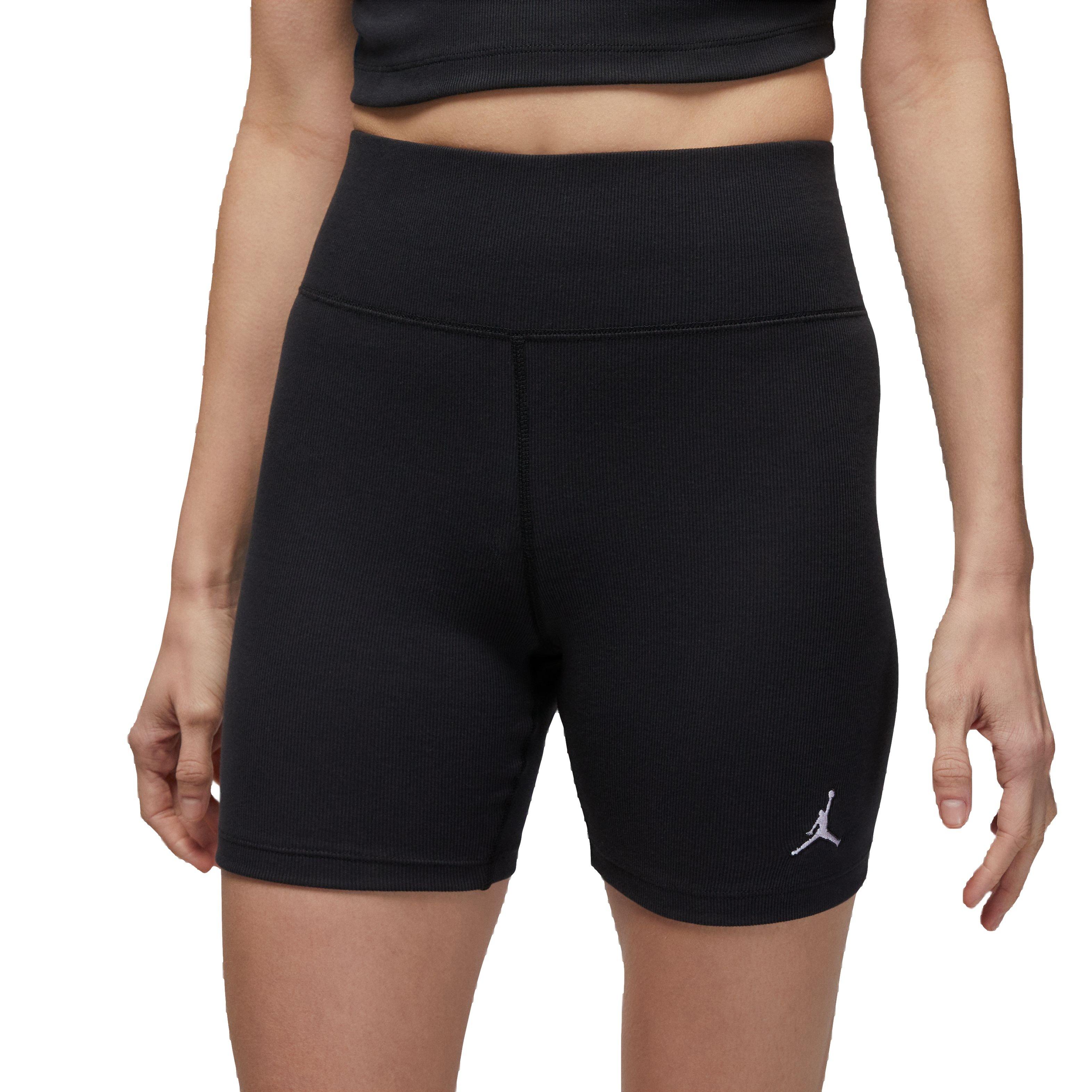 Jordan Women's Ribbed Biker Shorts - Black - BLACK