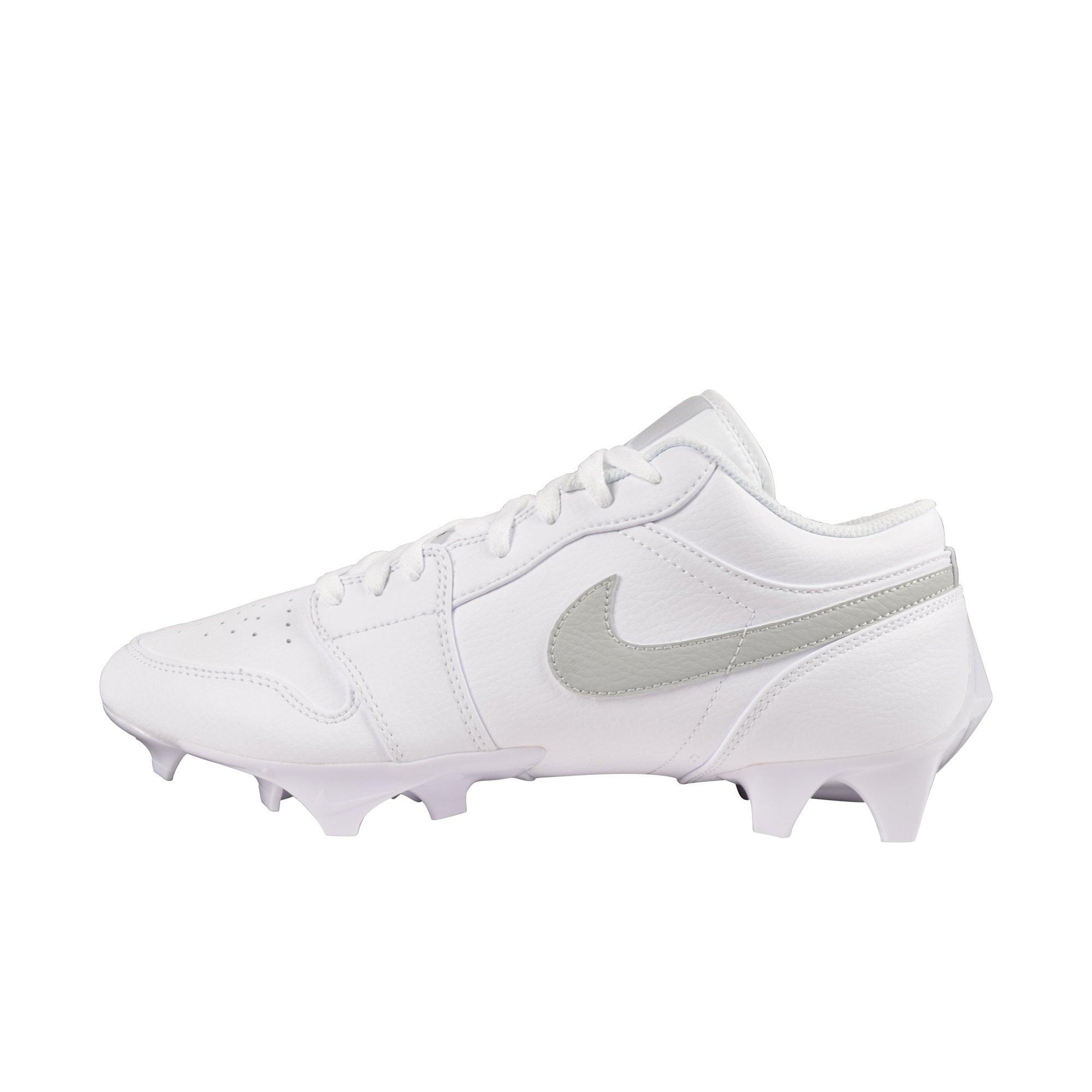 Jordan 1 Low TD "White/Grey Fog" Men's Football Cleat - WHITE/SILVER Thumbnail View 2