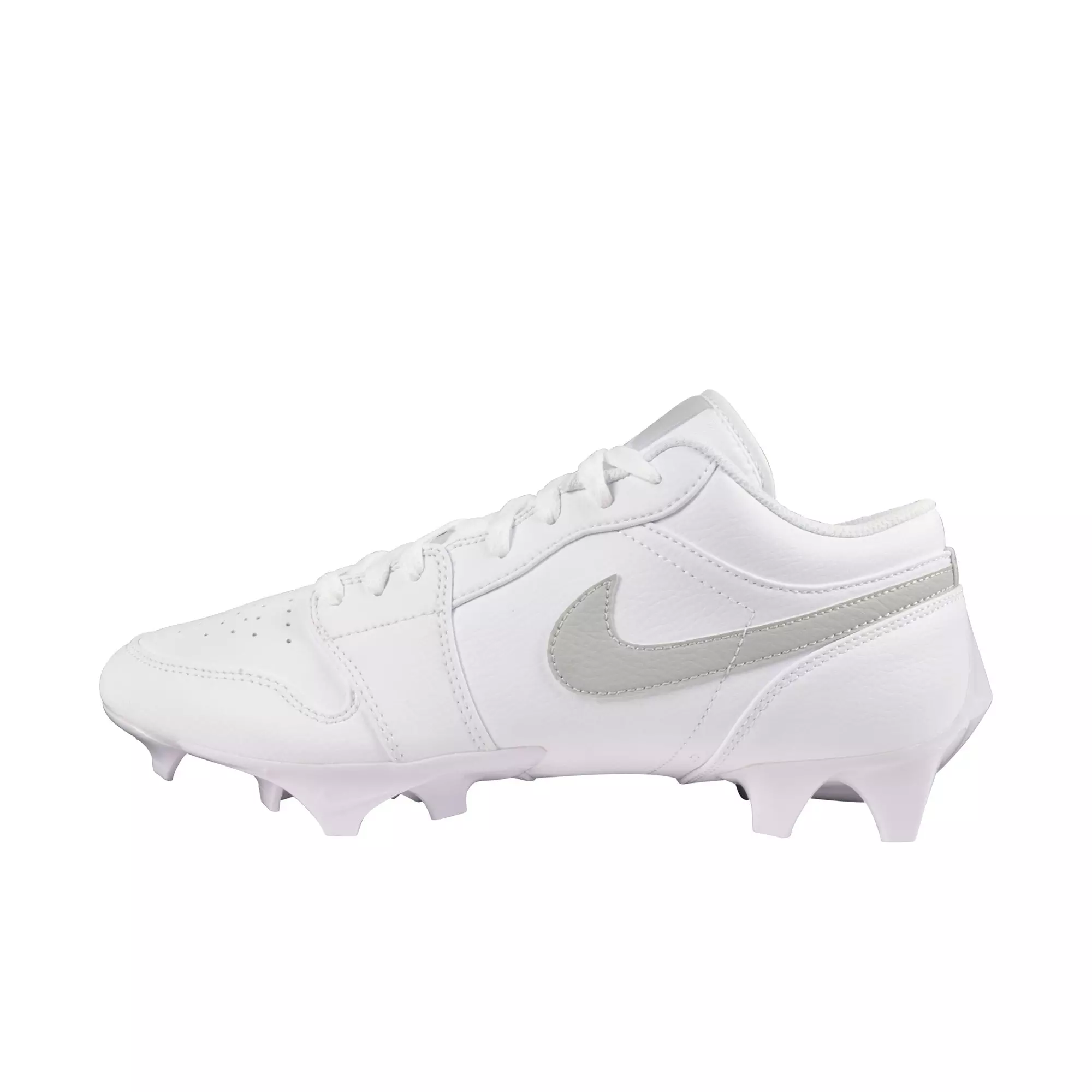 Jordan 1 Low TD "White/Grey Fog" Men's Football Cleat - WHITE/SILVER