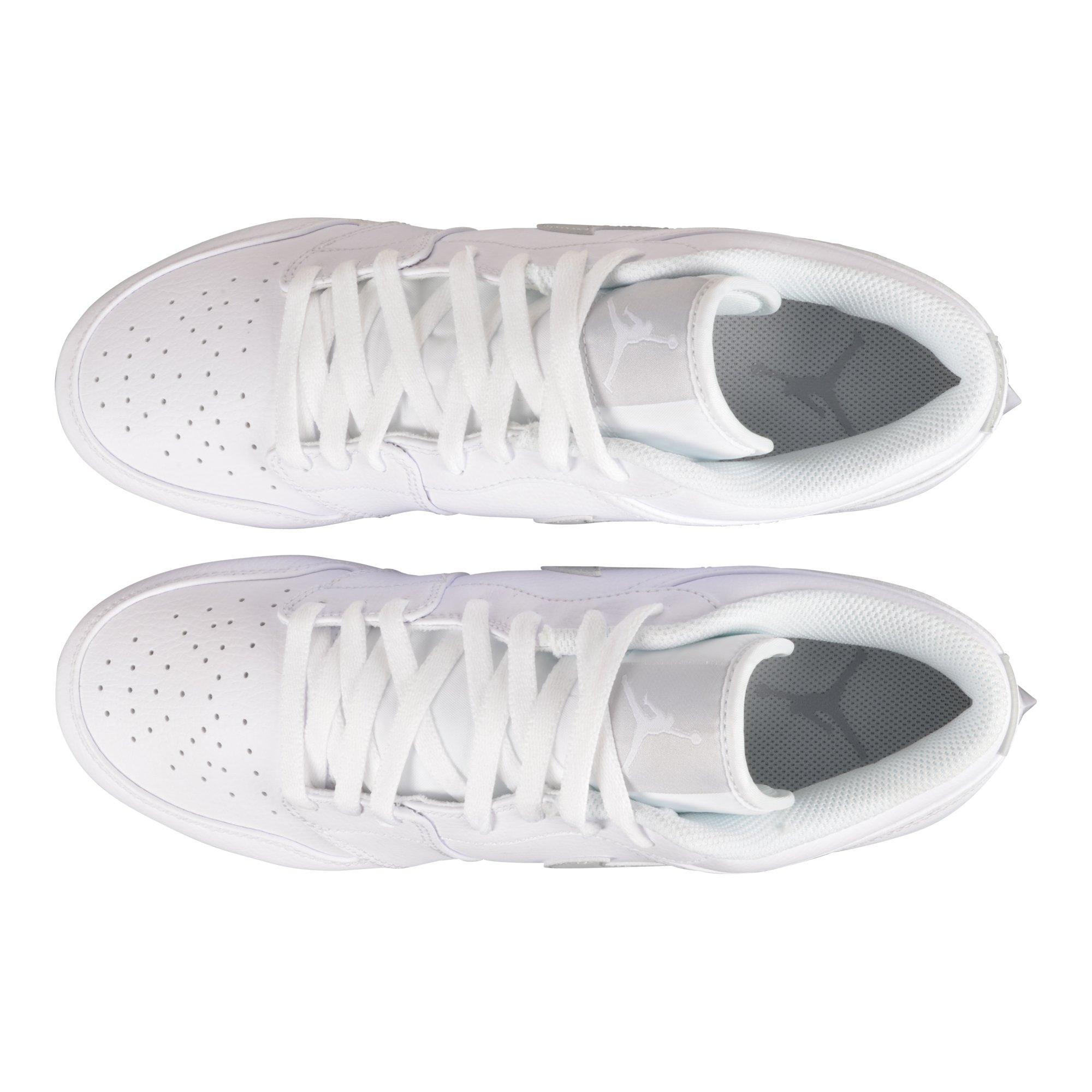 Jordan 1 Low TD "White/Grey Fog" Men's Football Cleat - WHITE/SILVER Thumbnail View 5
