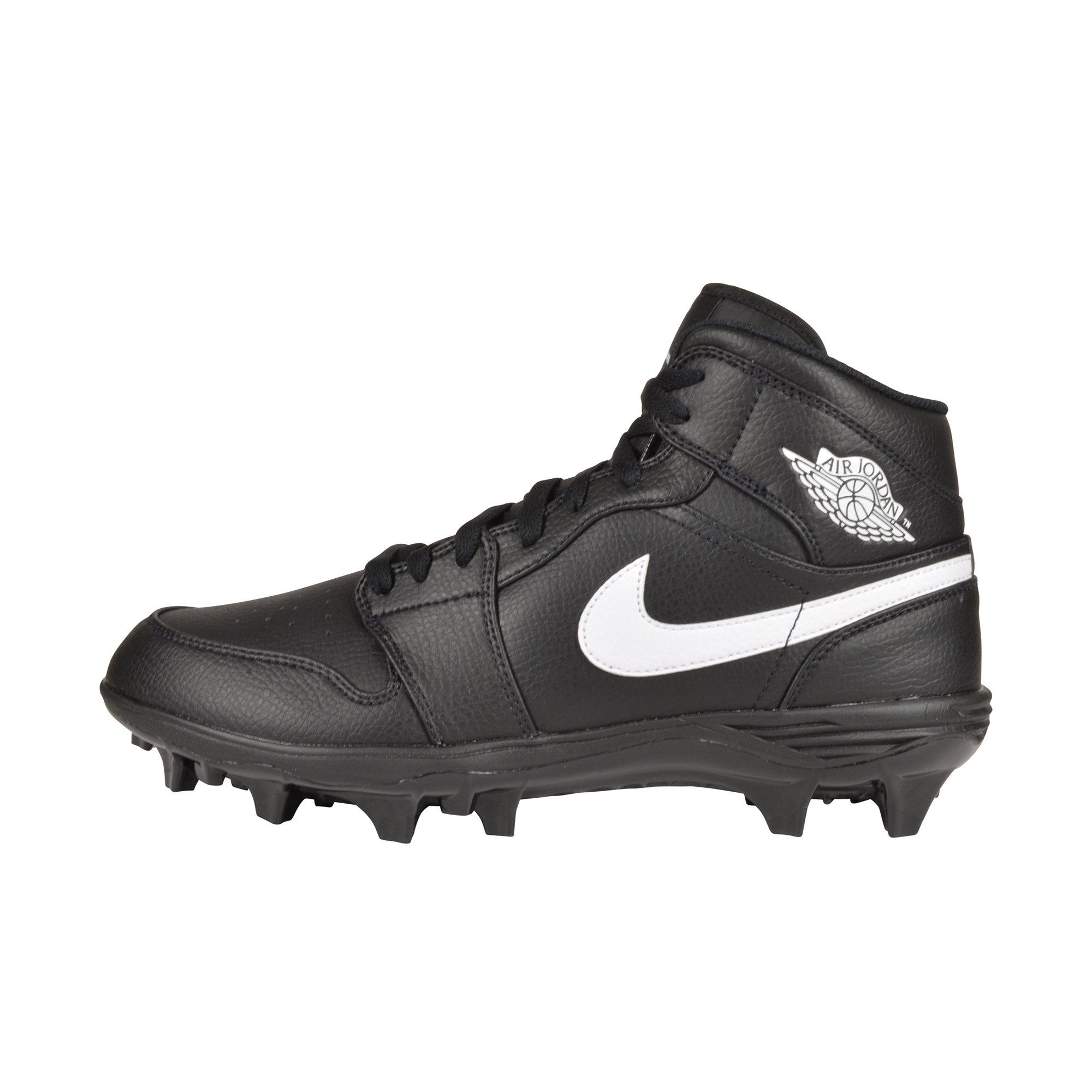 Jordan 1 Mid TD "Black/White" Men's Football Cleat - BLACK/WHITE Thumbnail View 2