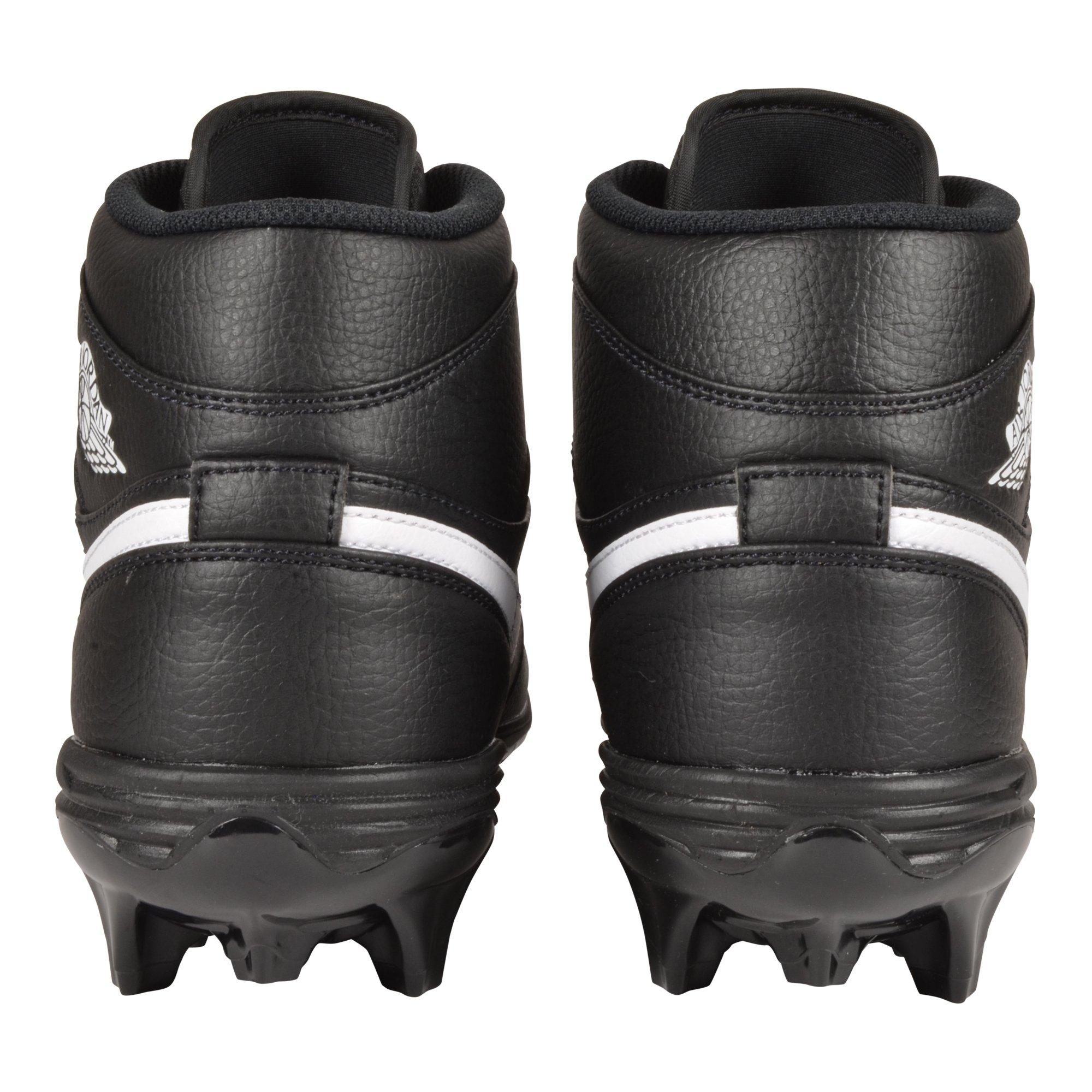 Jordan 1 Mid TD Black/White Men's Football Cleat Shoes, Size: 8.5