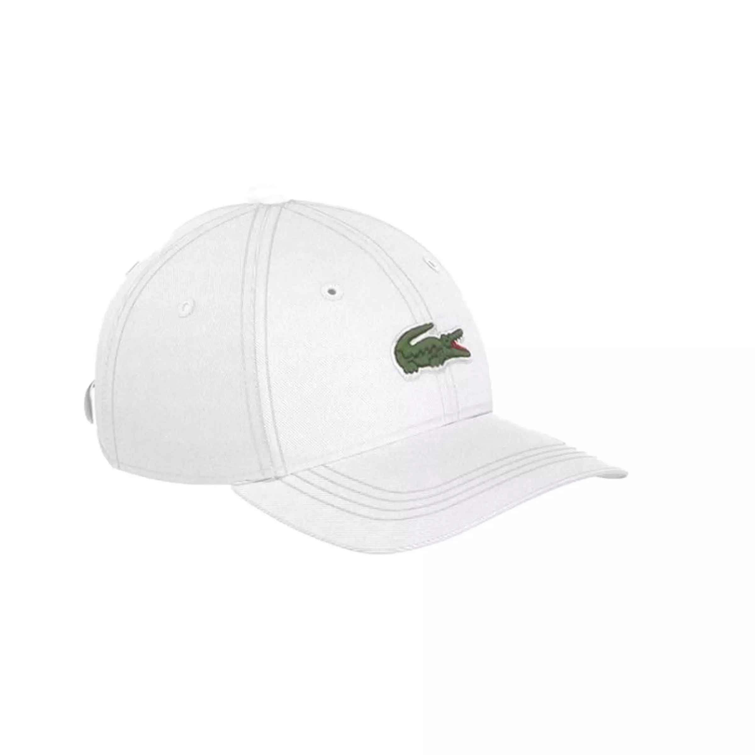 Lacoste Big Croc Adjustable Strapback Hat - White - WHITE