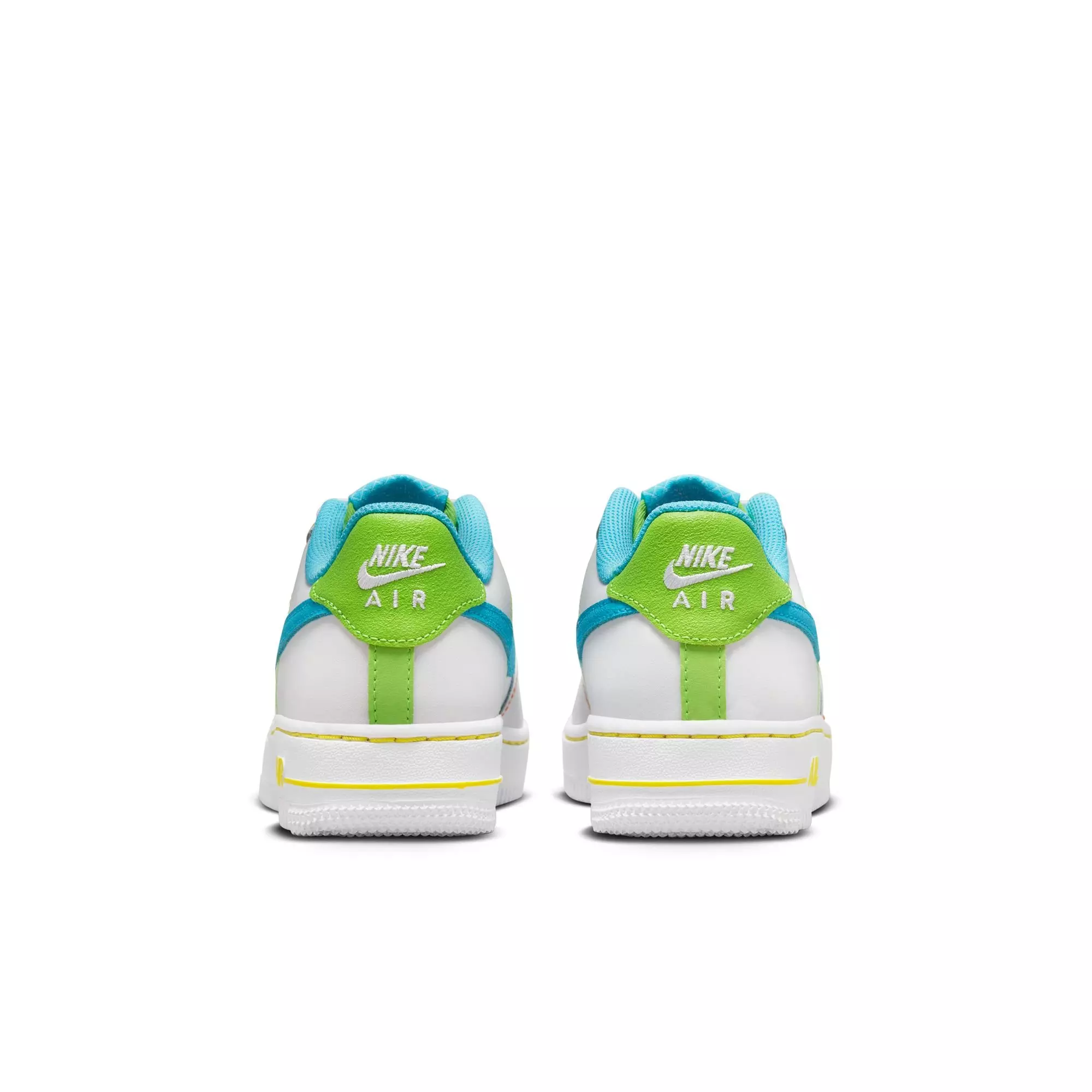 Nike Air Force 1 LV8 "White/Baltic Blue/Action Green" Grade School Kids' Shoe - WHITE/BLUE