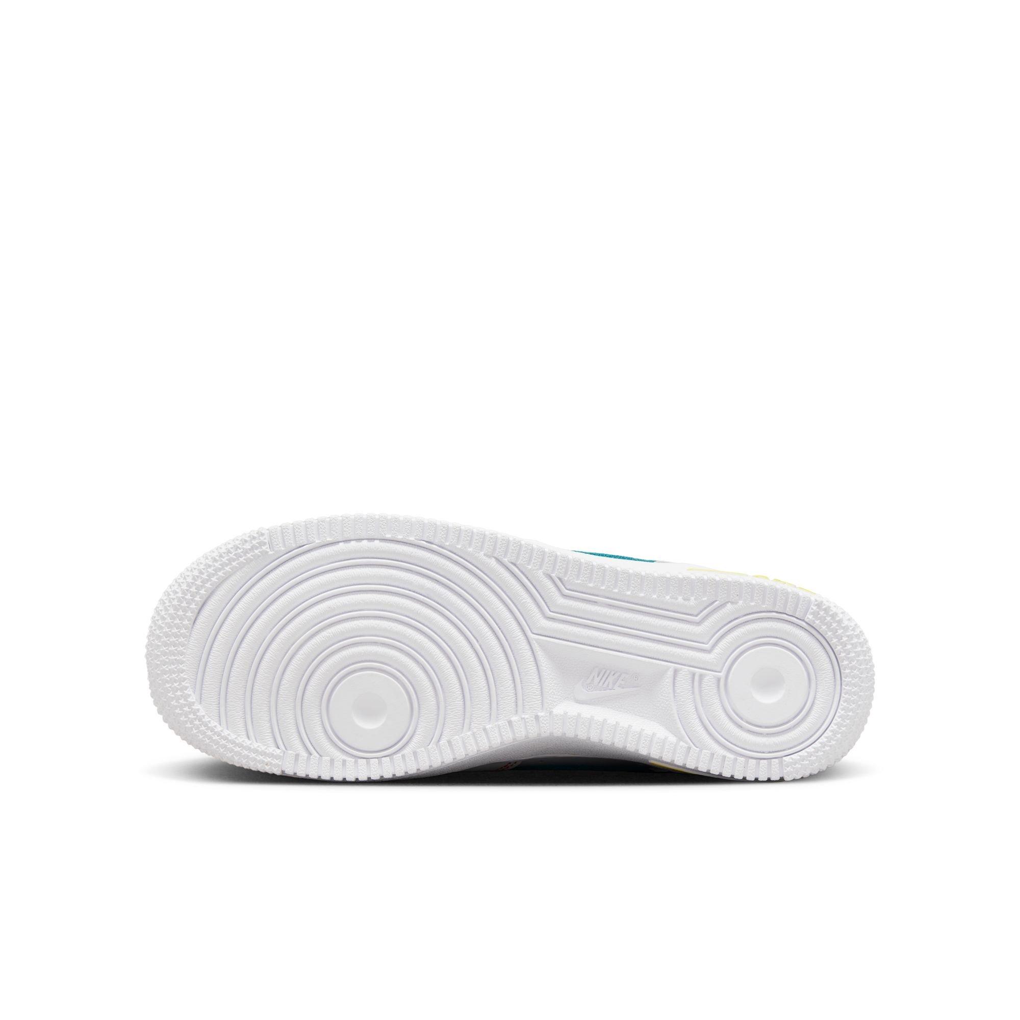 Nike Air Force 1 LV8 "White/Baltic Blue/Action Green" Grade School Kids' Shoe - WHITE/BLUE Thumbnail View 10