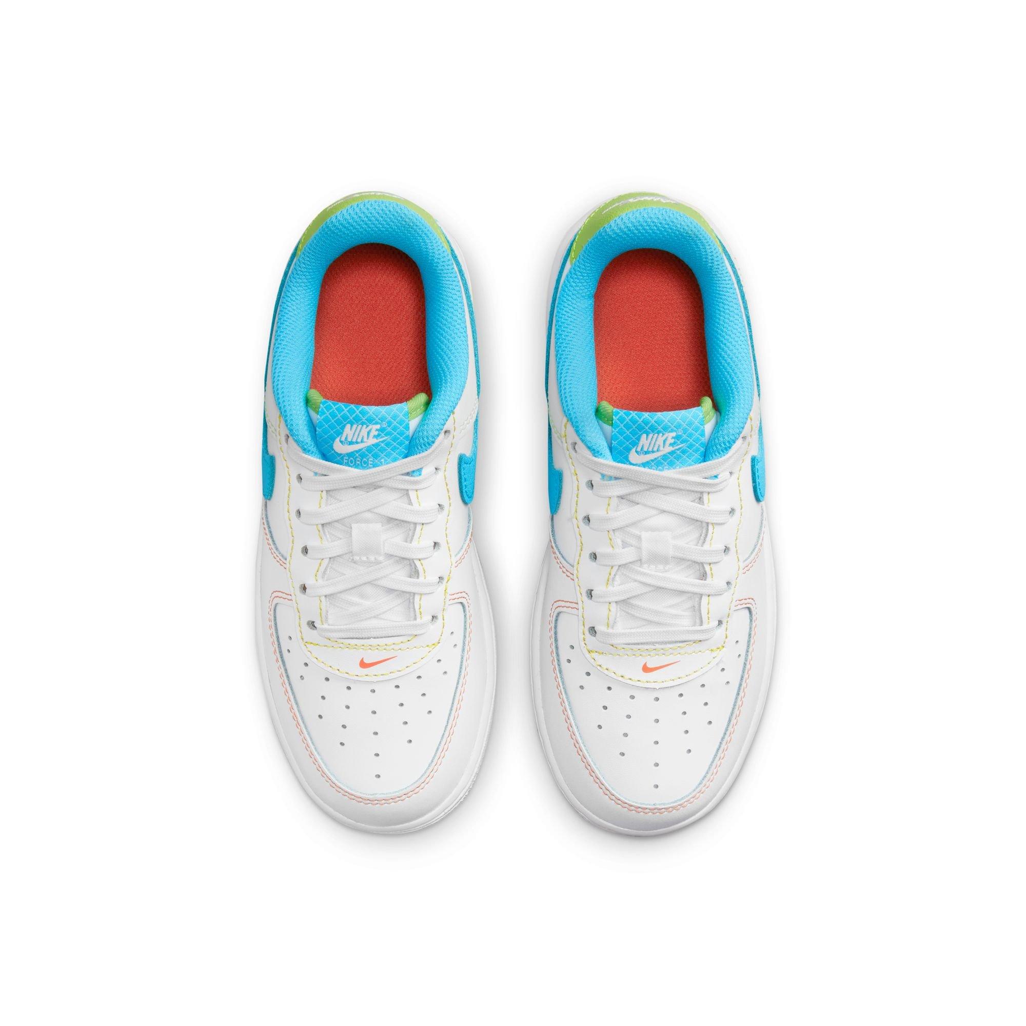 Nike Air Force 1 Lv8 1 Big Kid's Shoes In White/ Green/ Aqua