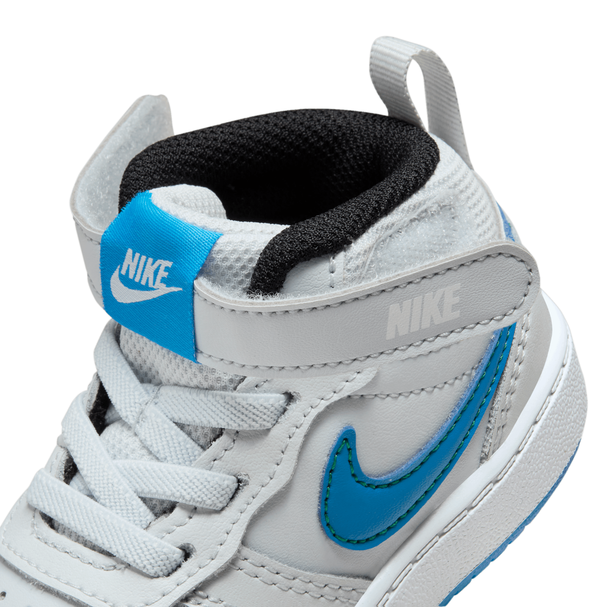 Nike Court Borough Mid 2 "Pure Platinum/Photo Blue/White" Toddler Boys' Shoe - GREY/BLUE Thumbnail View 4