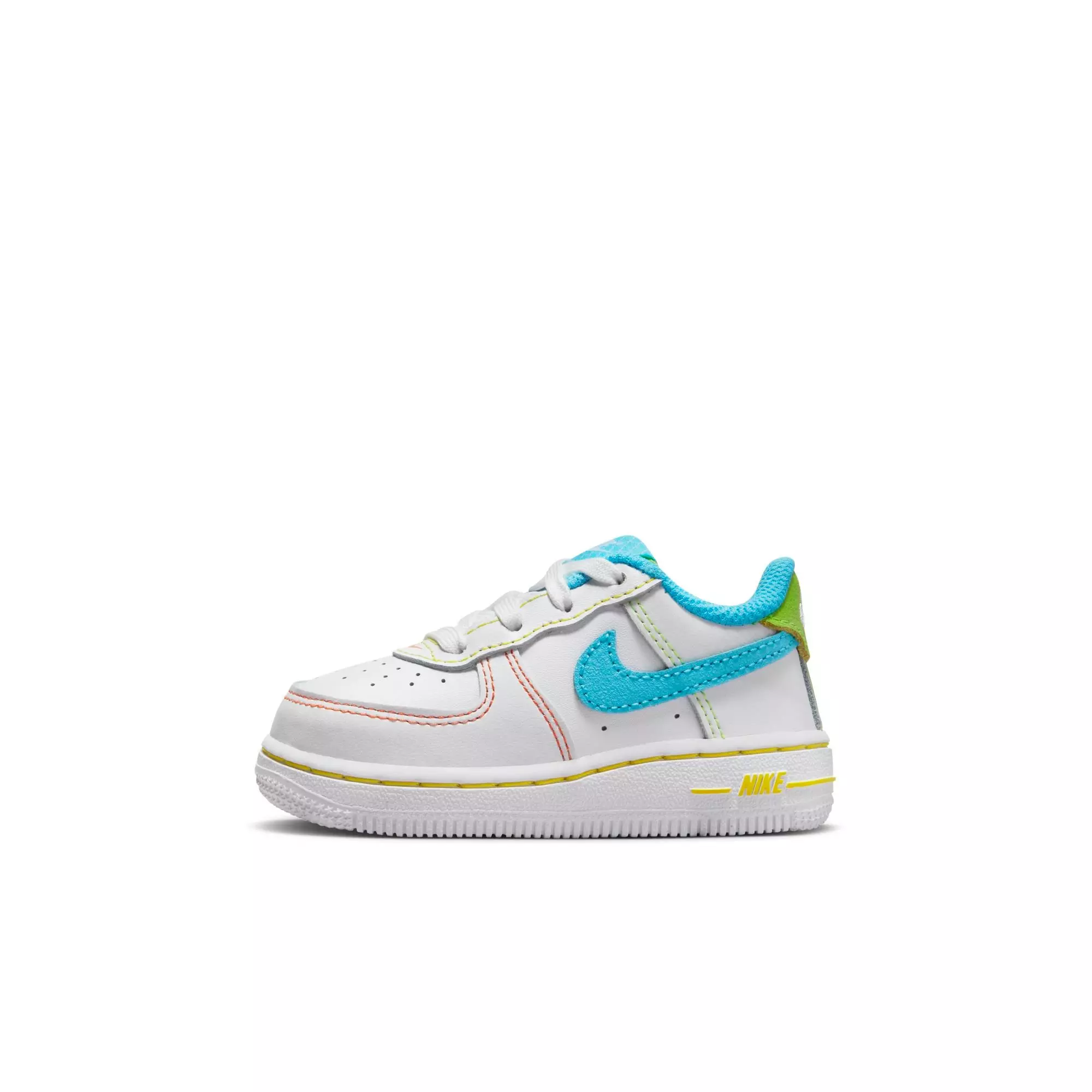 Nike Air Force 1 LV8 "White/Baltic Blue/Action Green" Toddler Boys' Shoe - WHITE/BLUE