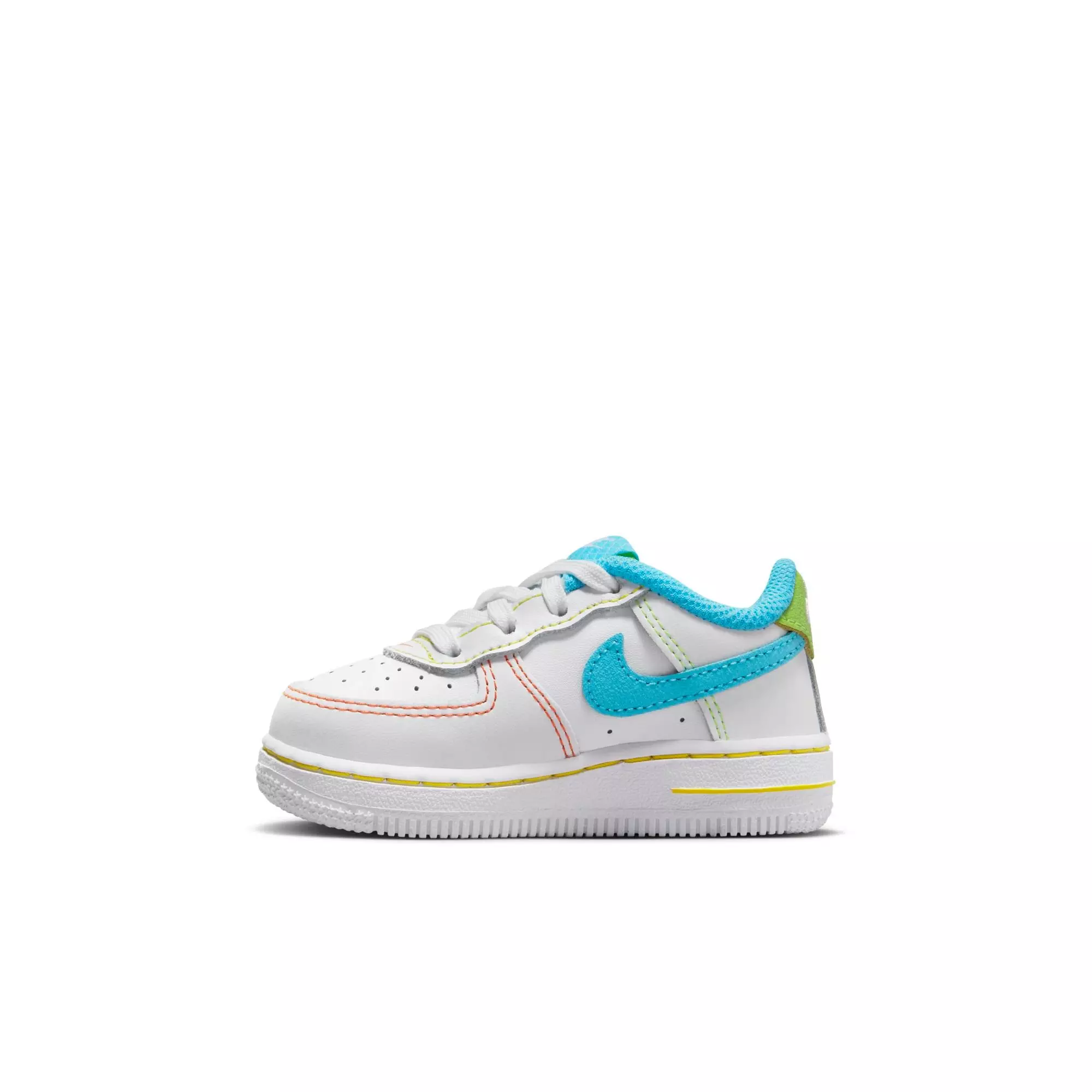 Nike Air Force 1 LV8 "White/Baltic Blue/Action Green" Toddler Boys' Shoe - WHITE/BLUE