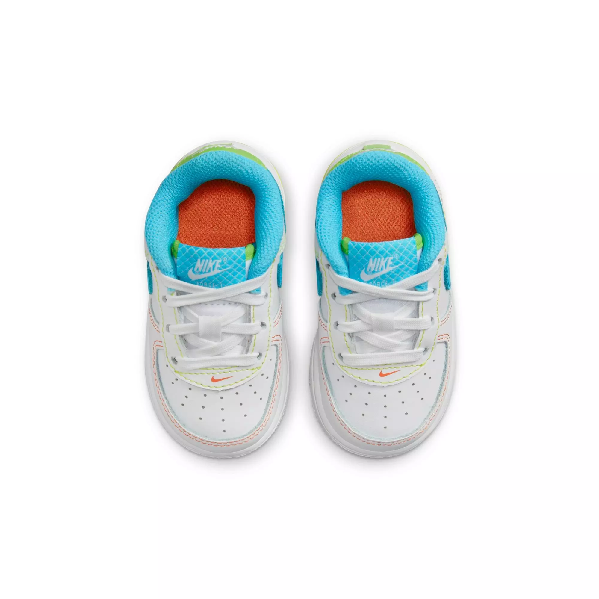 Nike Air Force 1 LV8 "White/Baltic Blue/Action Green" Toddler Boys' Shoe - WHITE/BLUE