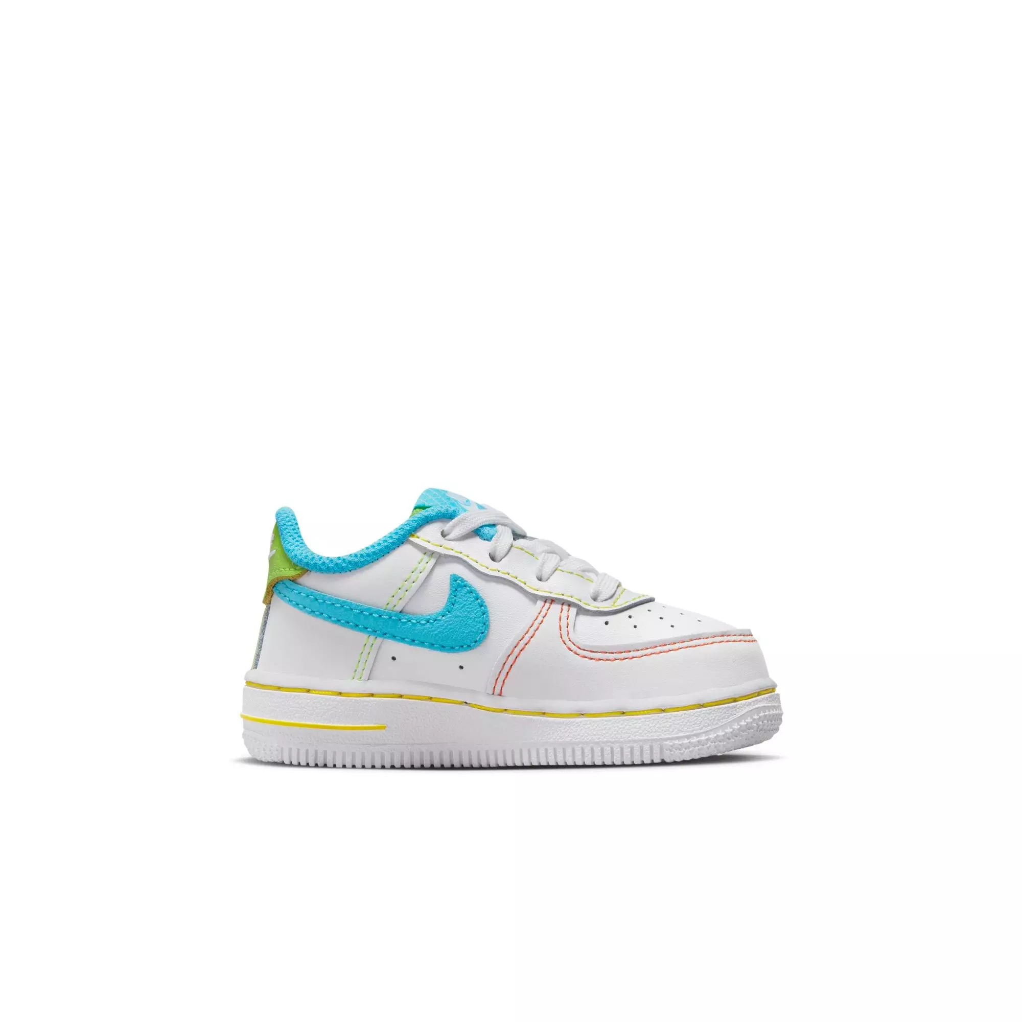 Nike Air Force 1 LV8 "White/Baltic Blue/Action Green" Toddler Boys' Shoe - WHITE/BLUE