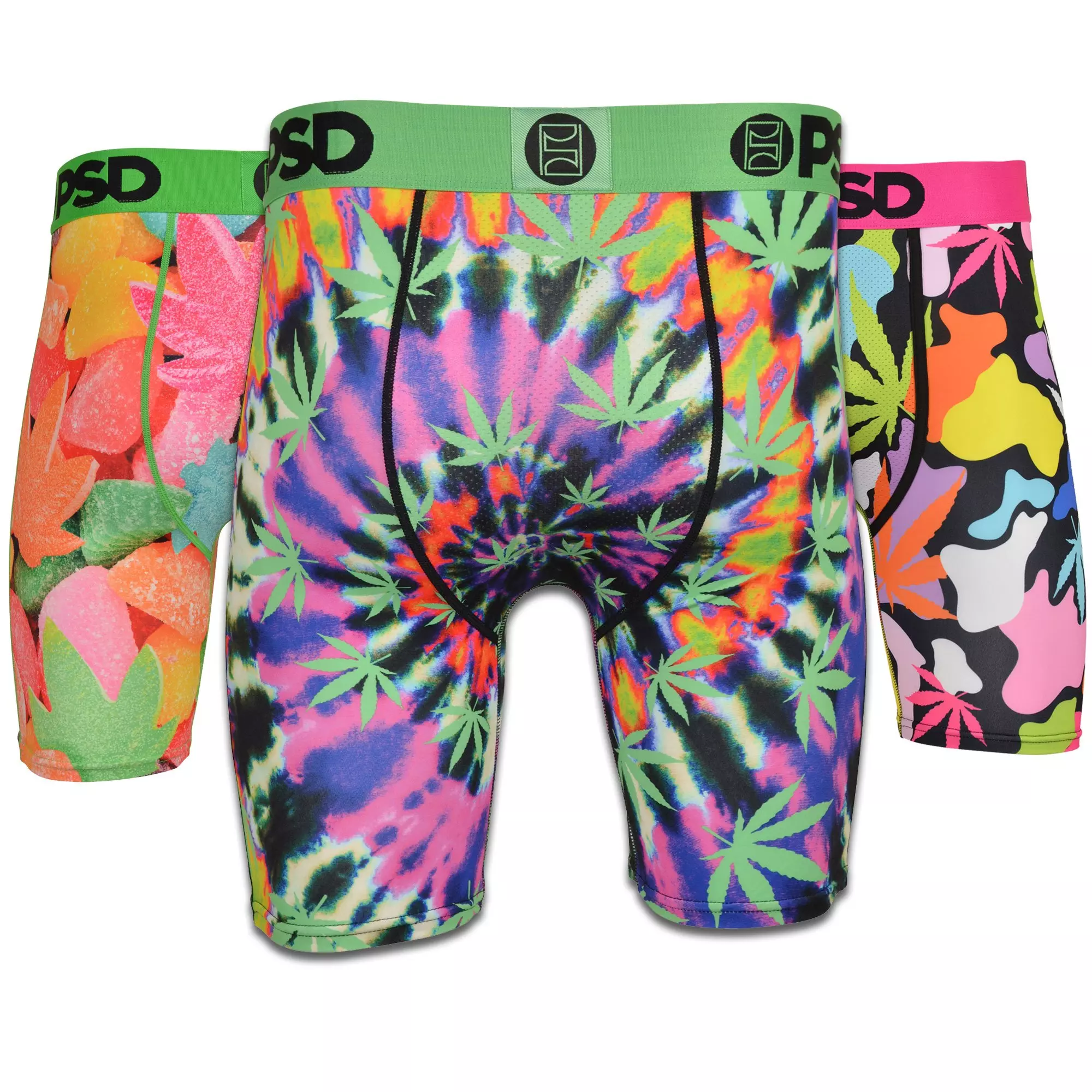 PSD Men's Neon Buds Underwear-Multi-Color-3PK - MULTI-COLOR