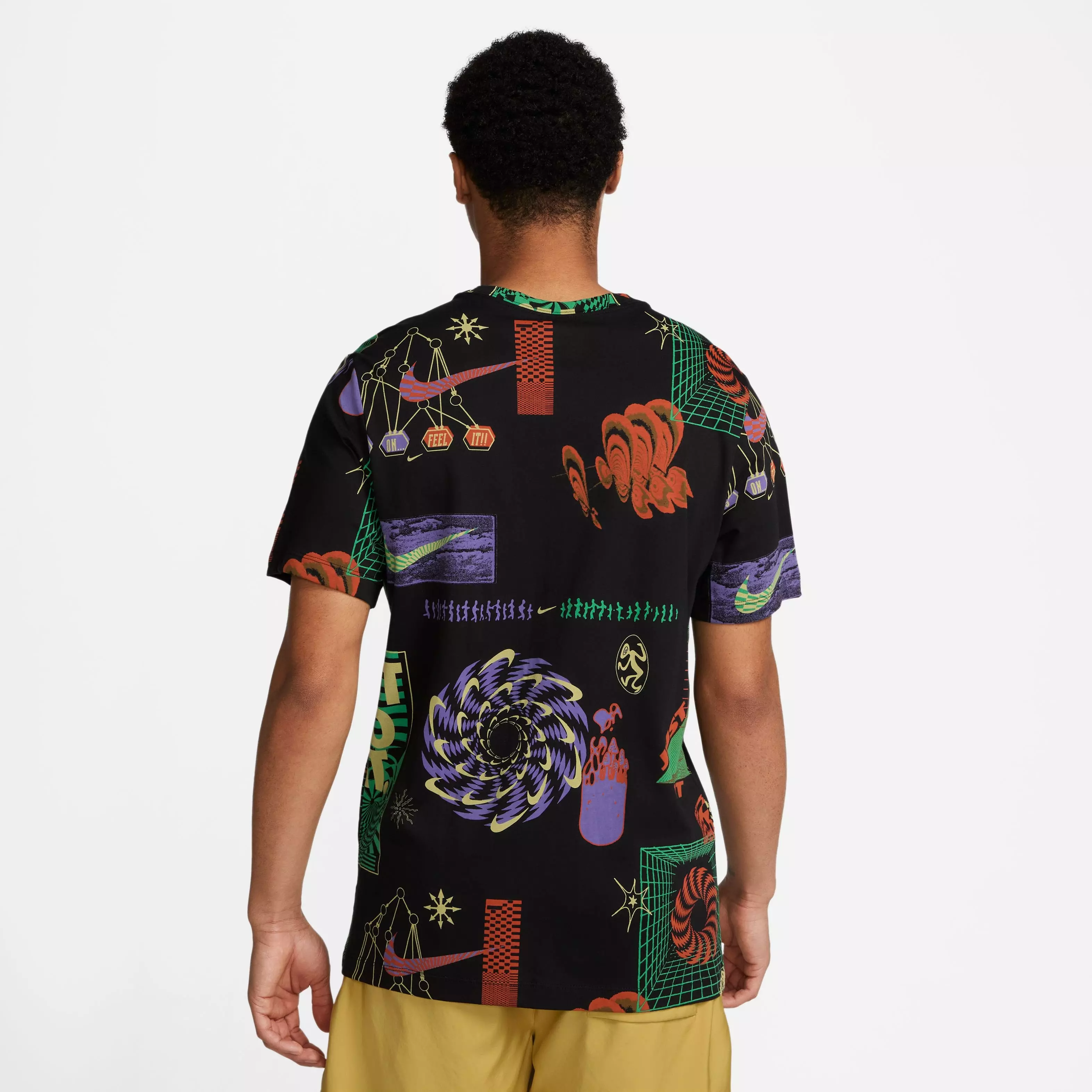 Nike Men's Sportswear Festival All Over Print Tee-Black - BLACK